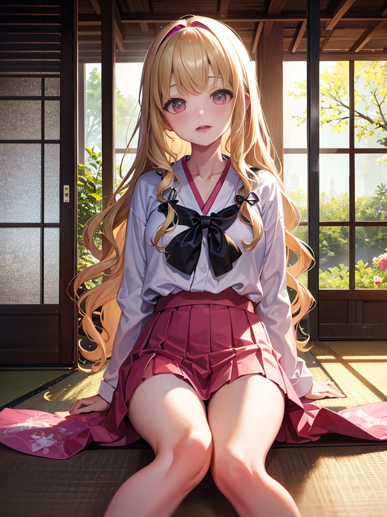 photo realistic, photo realistic, photo realistic, (masterpiece,best quality:1.4),(8k,raw photo,photo realistic:1.2),Not Safe for Work, detailed skin,detailed face,1girl,Japanese idol,cute face,NSFW,SEX,photo realistic, photo realistic, photo realistic, (masterpiece,best quality:1.4),(8k,raw photo,photo realistic:1.2),Not Safe for Work, detailed skin,detailed face,1girl,Japanese idol,cute face, Pink Mini skirt, (((No Panties))), twat, Open twat, happy, medium bob, sitting on the floor grasping one's knees, blonde hair, ((wavy hair)), arms behind back, shirt lift, blowjob