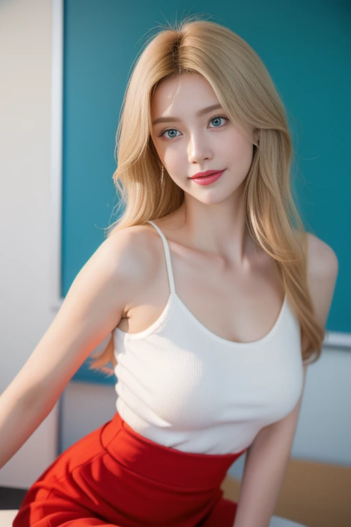 masterpiece,Highest image quality,Super details,sexy smile,amazing face and eyes,(Extremely detailed beautiful face), (The sexiest look), Snow-white breasts,Naked room,(best quality:1.4), (Super detailed), (Extremely detailed CG unified 8k wallpaper), The content is very detailed, original photo, Professional photography, ((Jujube apricot silk skating sugar organza hip-covering skirt)), (), Indoor and below, (Office room, Dark Night Classroom,), (night sky), depth of field,Blushed,raised eyebrows,very shy,Blonde hair, blue eyes,Ruddy complexion,looking at the audience,Dreamcatcher earrings,epic,concept art,best quality ,extremely delicate and beautiful, Very detailed,best quality, official art, Extremely detailed CG unified 8k wallpaper, Huge files big and small , Super detailed, high resolution,positive focus,Blonde hair, blue eyes,Beautiful and delicate face,sparkling eyes,The most beautiful woman in the world,Mature lady,pretty smile,Expose the lower half of the bulb,Round and plump breast balls,firm breast balls,Ultra thin,translucent,