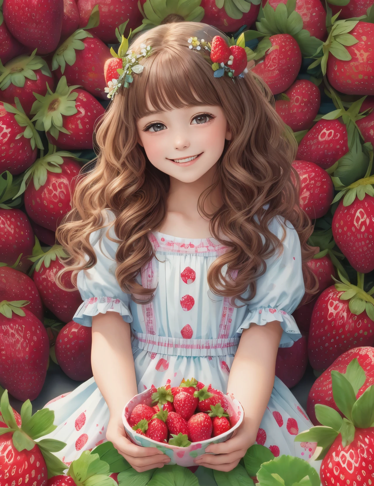 strawberry flower hair ornament