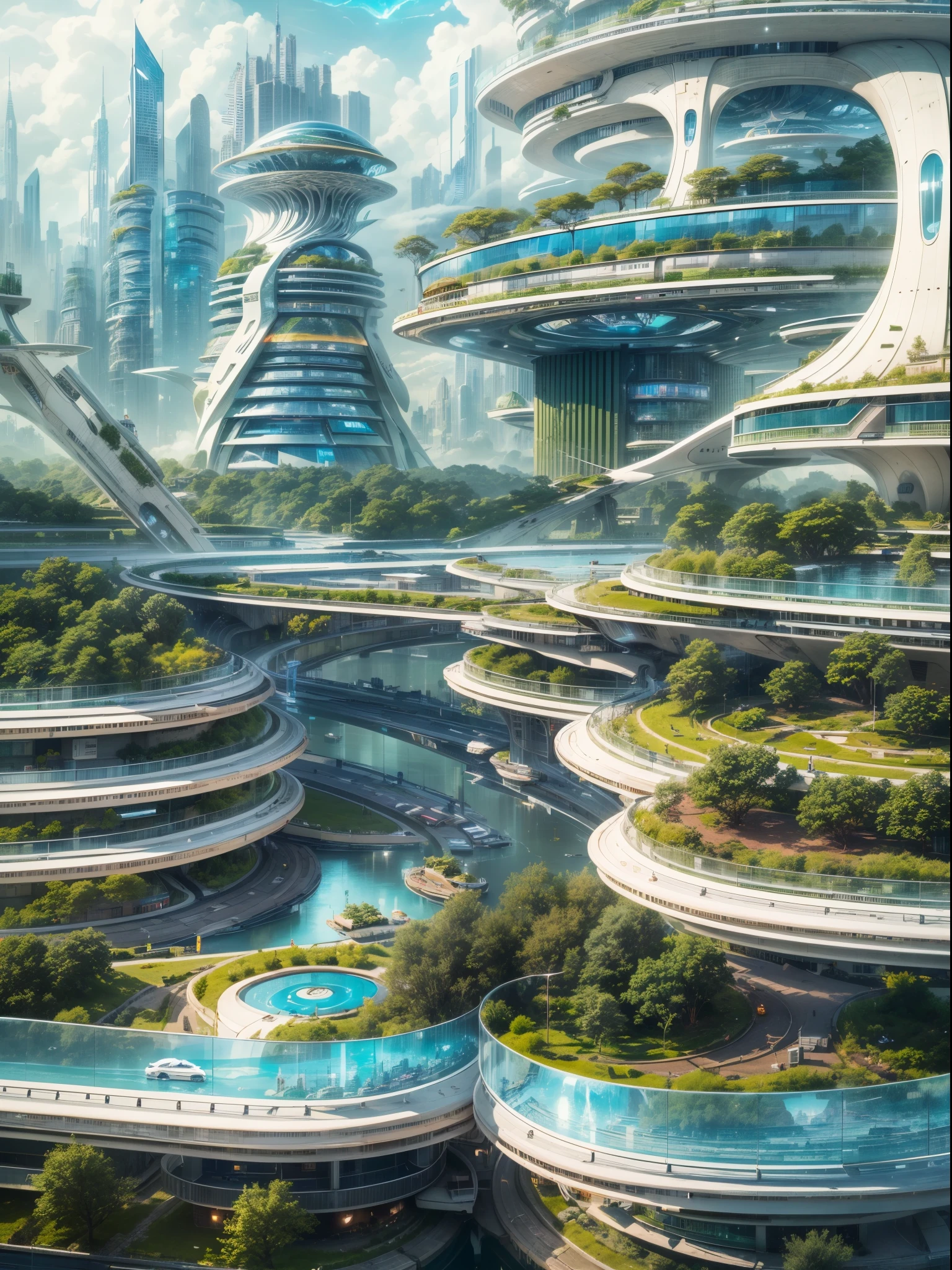 (best quality,4k,8k,highres,masterpiece:1.2),ultra-detailed,(realistic,photorealistic,photo-realistic:1.37),futuristic floating city,futuristic technology,city on a gigantic high-tech flat platform,airship,floating in the sky,futuristic city,small airship around,high-tech half-sphere platform,colorful lights,advanced architecture,modern buildings,skyscrapers,reaching the clouds,awe-inspiring view,urban landscape,impressive design,seamless integration with nature,dynamic and vibrant atmosphere,futuristic transport system,hovering vehicles,transparent pathways,lush greenery,hanging gardens,cascading waterfalls,magnificent skyline,reflection on the water,sparkling river,architectural innovation,futuristic skyscrapers,transparent domes,unusual shaped buildings,elevated walkways,impressive skyline,glowing lights,futuristic technology,minimalist design,scenic viewpoints,panoramic view,cloud-piercing towers,vibrant colors,epic sunrise,epic sunset,dazzling display of lights,magical ambiance,city of the future,urban utopia,luxurious lifestyle,innovative energy sources,sustainable development,smart city technology,advanced infrastructure,tranquil atmosphere,harmonious coexistence of nature and technology,awe-inspiring cityscape,unprecedented urban planning,seamless connection between buildings and nature,high-tech metropolis,cutting-edge engineering marvels,future of urban living,visionary architectural concepts,energy-efficient buildings,harmony with the environment,city floating above the clouds,utopian dreams turned reality,limitless possibilities,advanced transportation network,green energy integration,innovative materials,impressive holographic displays,advanced communication systems,breathtaking aerial views,peaceful and serene surroundings,modernist aesthetics,ethereal beauty