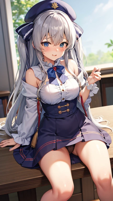 one girl,full body figure,big breasts、child、very big boobs,big boobs,perfect 5-fingered hands、mini skirt、Black panties are visible、Black Panties、shy face、Voluptuous legs、perfect thing、highest quality、big breasts、detailed description、small details、detailed face、white skin、lift skirt、Skirt flip、classroom、erotic pose、Celia Claire (Seirei Gensouki) 、 Celia Claire