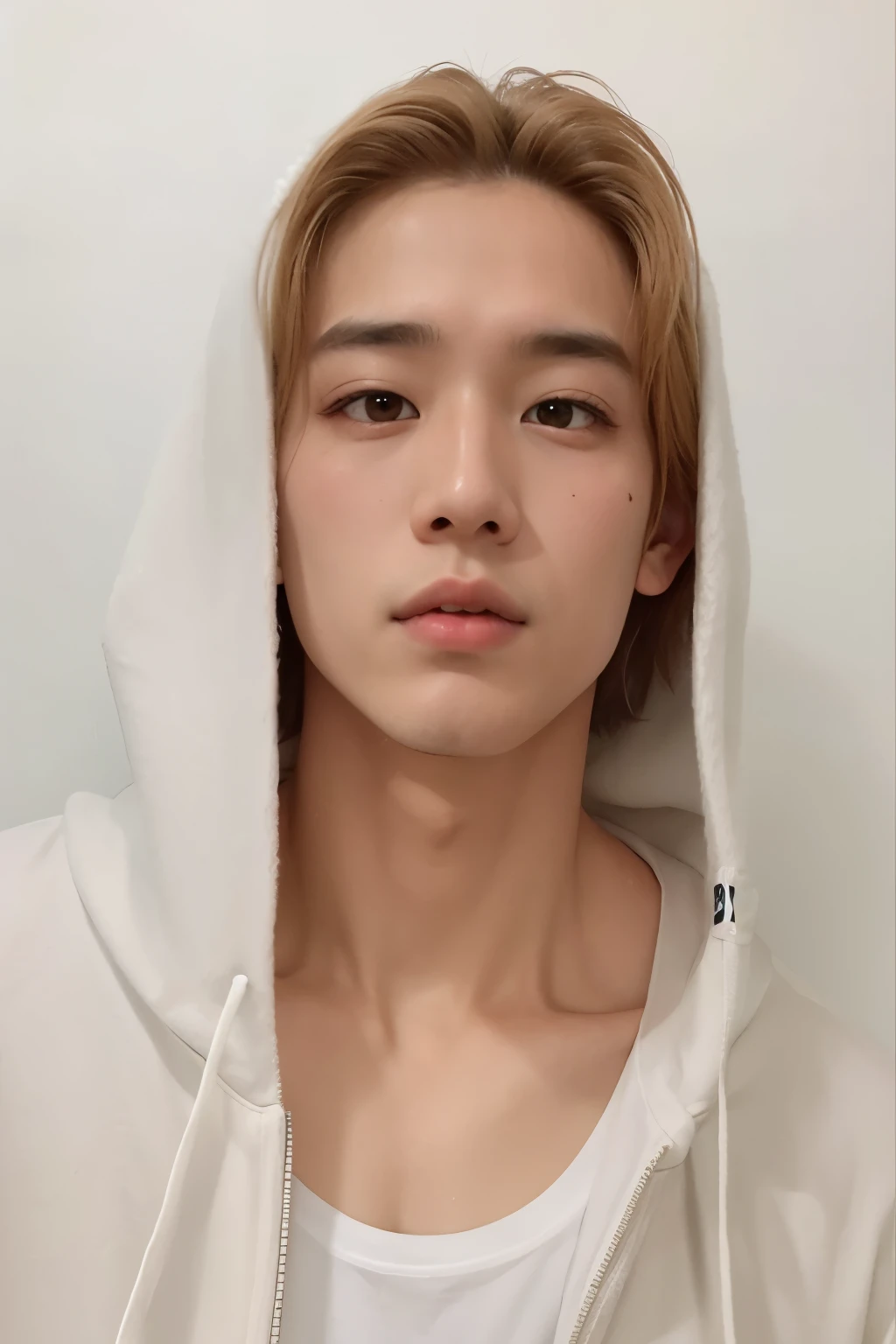 Homem de capuz branco com camisa branca, adorable and pale korean face, hyung tae, todos do grupo nct, young pale angel, Hong junho hyung, taejune kim, Jimin\the right eyelid is swollen, Jung Jaehyun, 1 Menino de 7 anos, rosto magro, Tommy 1 6 anos, inspirado em jeonseok lee