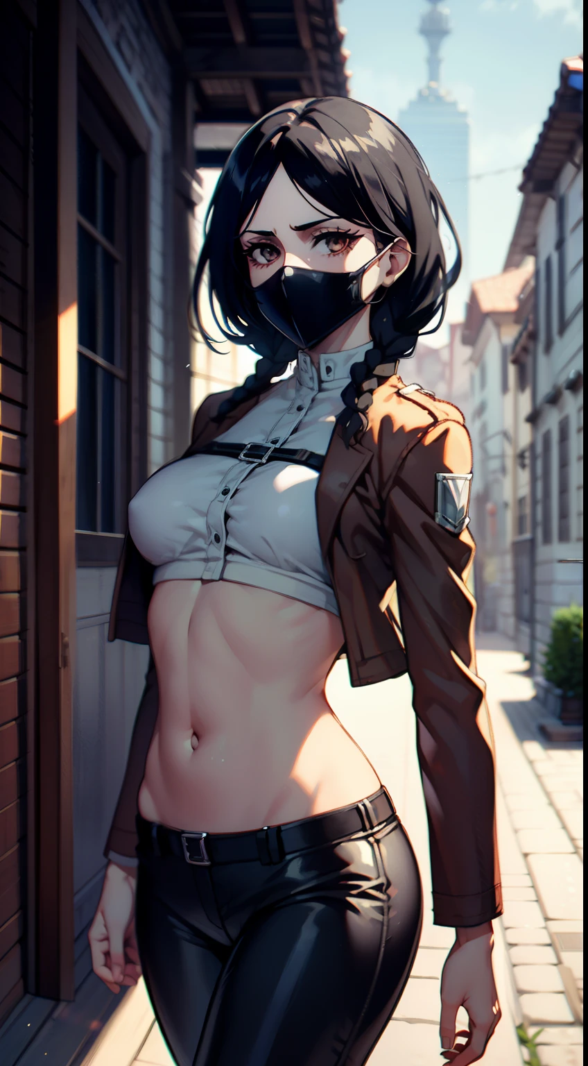 fotografia de retrato, Bela figura, Lucy from the Cyberpunk Edge Runner anime series, uma 1girl, de frente para o espectador, Bela figura (Anatopia Adequada 1.1.), em plena altura (Corpo Cheio 1.1), magro, Figura esbelta, Figura esbelta, pernas bem torneadas, leather pant, estilo anime, cabelo de cor branca, cabelo de cor branca, que desaparecem nas pontas, penteado bob, jaqueta branca curta, terno preto apertado, Recortes nos ombros, Recortes no peito, Skinny black leather pant, rosto muito detalhado, Rosto muito lindo, bunda muito sexy, em plena altura (Corpo Cheio 1.1), androide alta, small elastic breasts, bundinha, Glitter Head Mask, The hair is gathered in a braid, figura bonita e fina, Small buttocks, A braid around the head, Round braid, Estrela vermelha na testa, jaqueta marrom curta, Terno preto apertado, sombriamente,cinza & Estilo escuro:1.1), Luz, feminilidade,obra-prima,melhor qualidade,altamente detalhado,visible to the feet, 8k resolution, Alta Afiada, 8k resolution, altamente detalhado, 8K Ultra HD, professional lighting, Photon mapping,physics-based rendering, um rosto perfeito, Rosto e corpo detalhados, ray traced, olhar expressivo, Cinmatic Luzing,small elastic breasts, Sexualidade exacerbada,