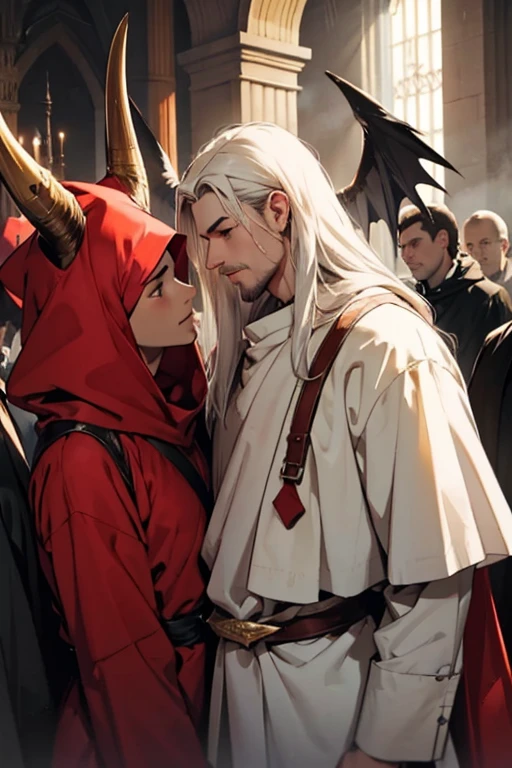 Jesus and the devil together hugging
