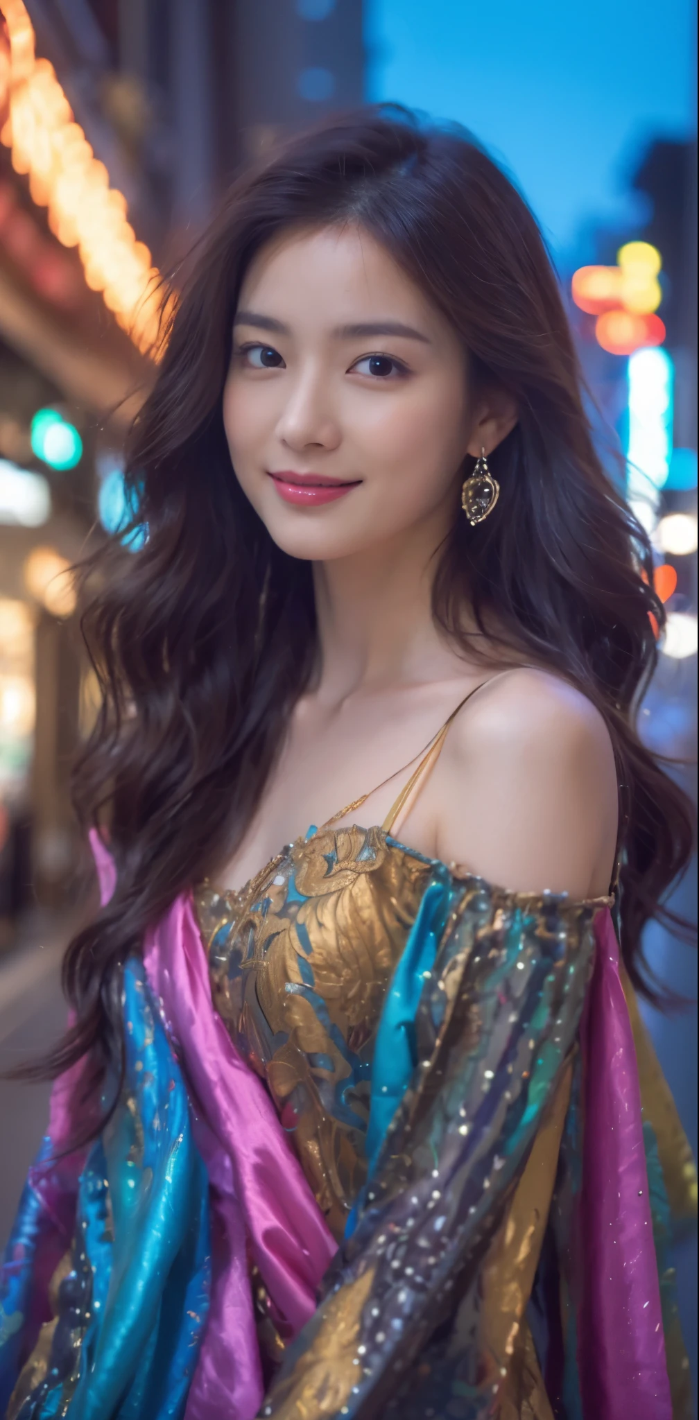 (on the table, best quality, realistically, Super detailed, meticulous, high resolution, 8k wallpaper), Close-up portrait of a beautiful woman, Chariada, smiling, light brown messy hair, Perfect dynamic composition, 美丽meticulous的眼睛, Just like the cover of a fashion magazine, on campus