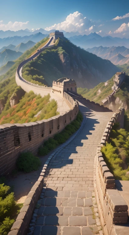 great wall of china,The mountains are full of flowers