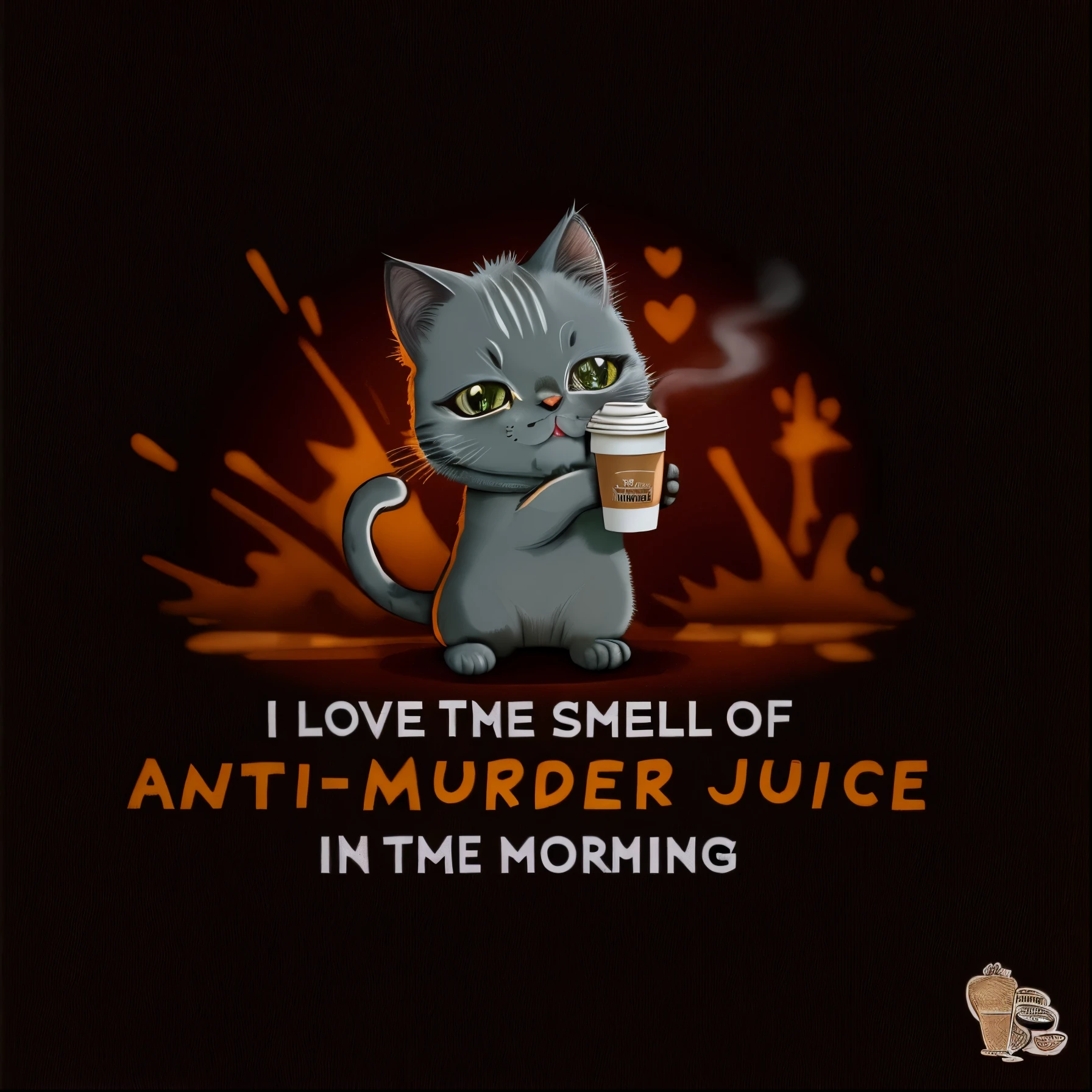 cat with coffee in hand