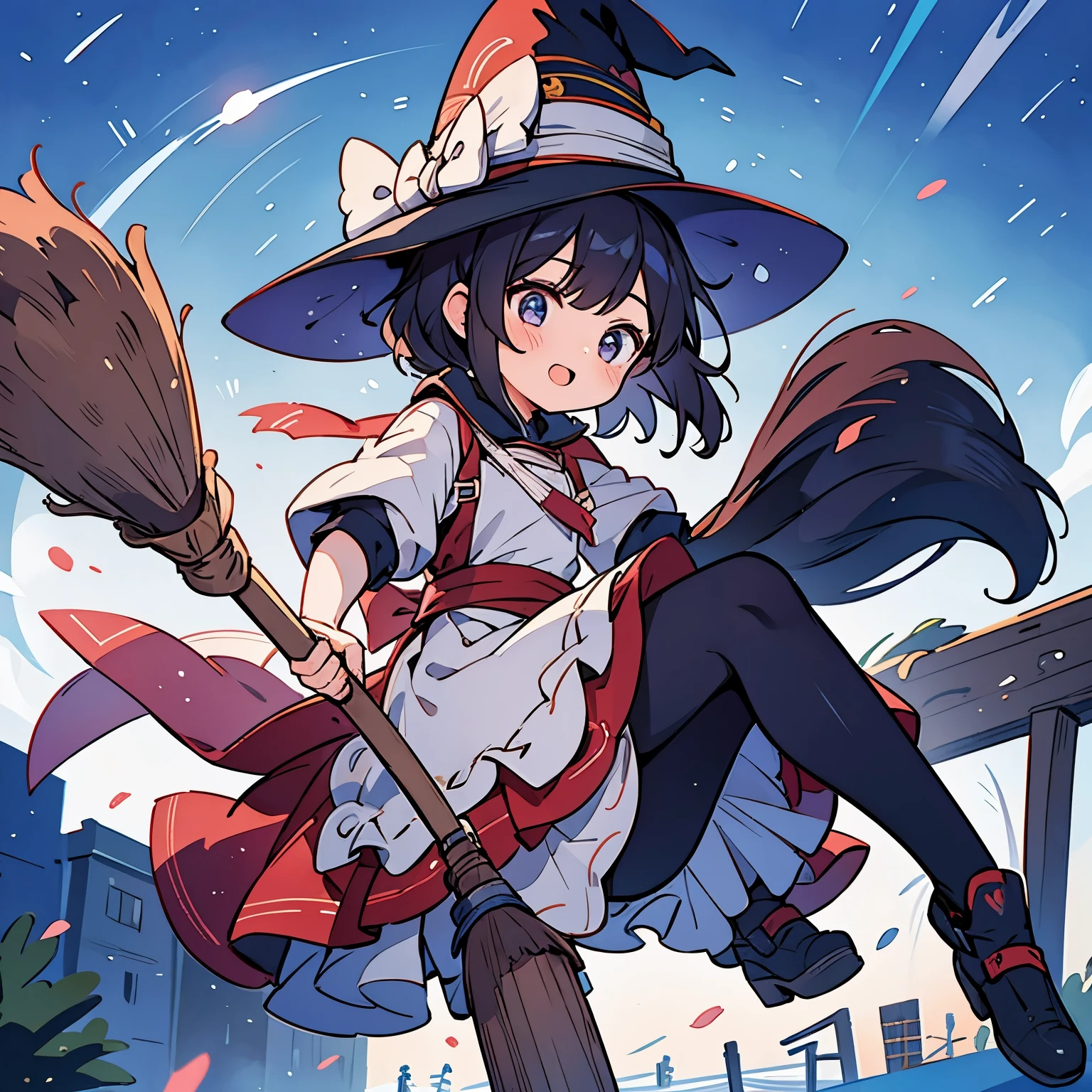 1 person、girl、Riding a broom、Witch's Delivery Service