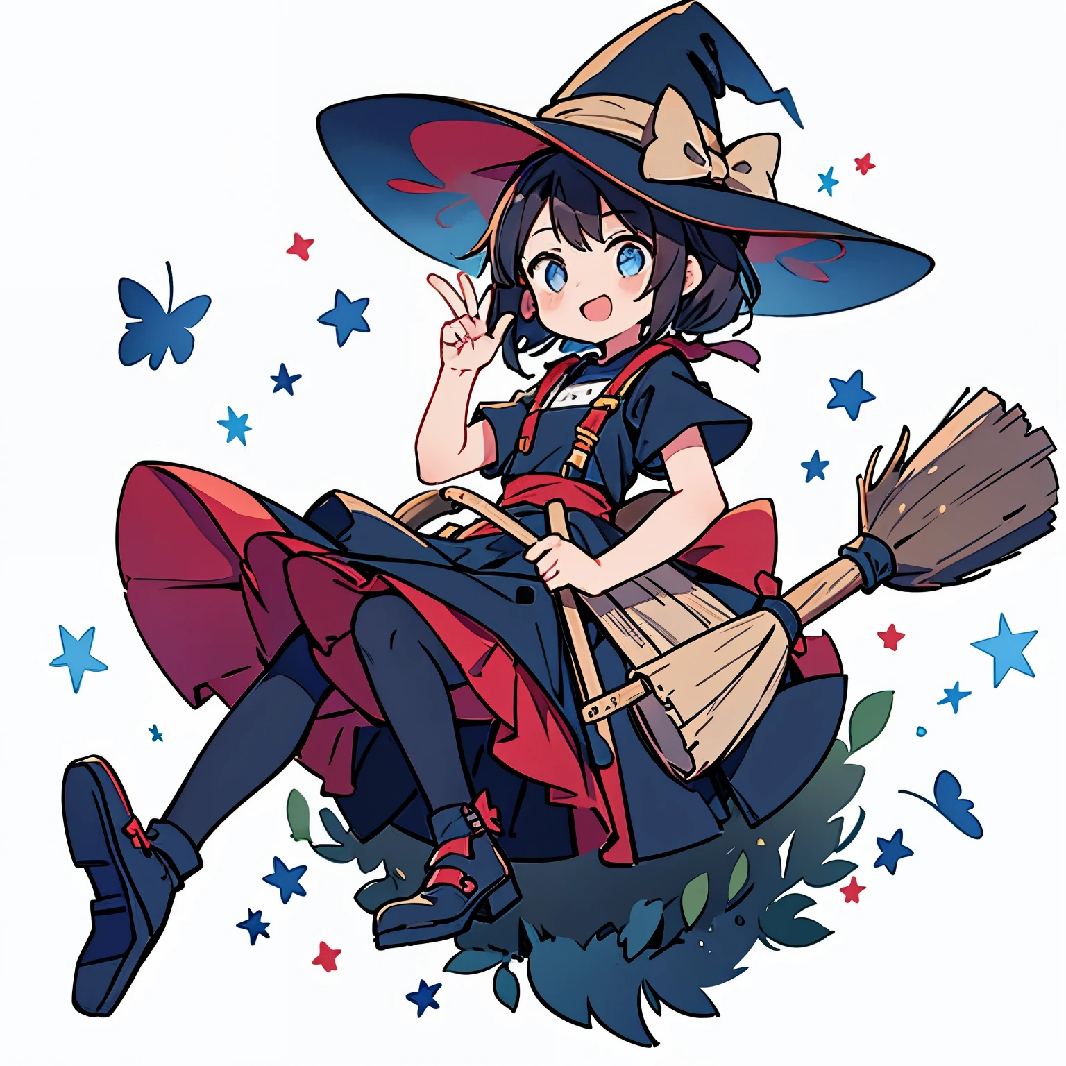 1 person、girl、Riding a broom、Witch's Delivery Service