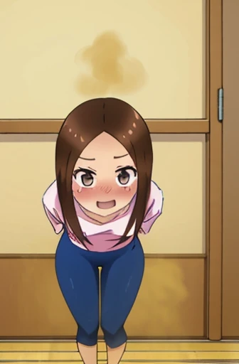 ochaco_uraraka, 1girl, poster, movie poster, bending over to camera, covered in cum, cum, large ass, cum dripping out of ass, solo, blush_stickers, naked, boobs, butt, cleavage, large breast, lewd, nsfw, waifu, night, teeth, bedroom, indoors, blush, bending over