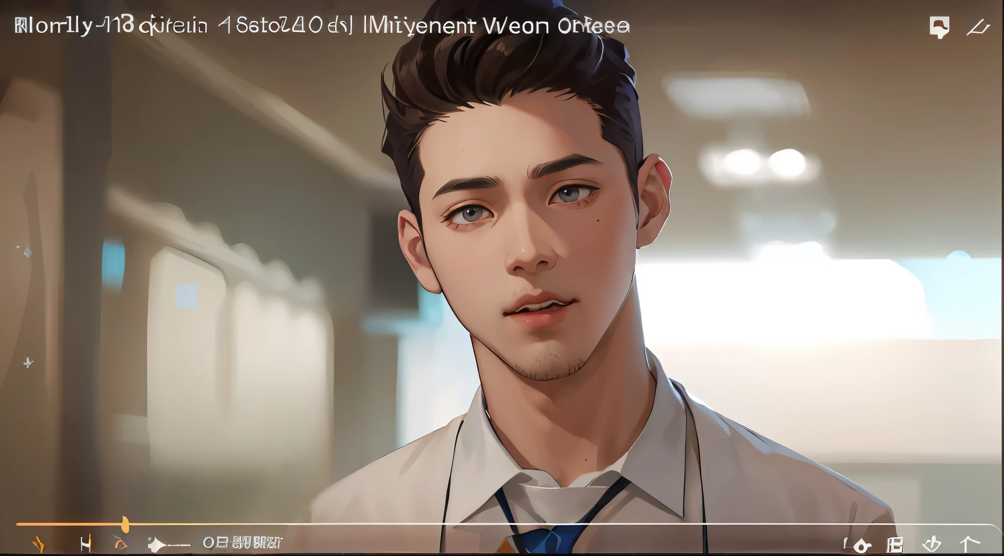 There is an upset man shouting with fury in a white shirt and tie looking at the camera, obra de arte al estilo de guweiz, arte cg anime suave, inspirado en Yanjun Cheng, fanart oficial, inspirado por Jean Malouel, inspired by Itō Ogura Yonesuke, inspirado por Zhang Han, in bowater art style