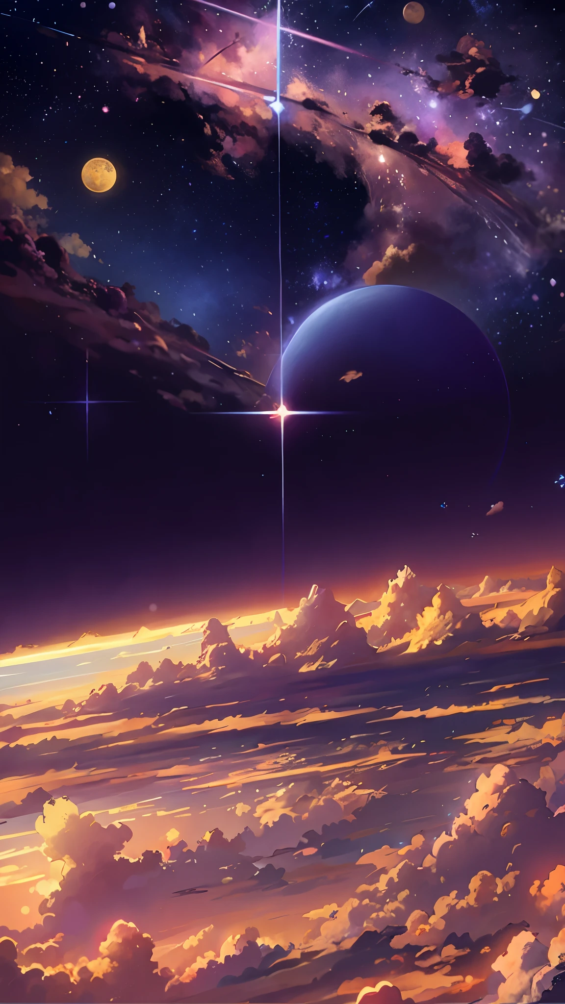 Anime anime wallpaper sky and stars view, universe sky. author：Xin Haicheng, anime art wallpaper 4k, anime art wallpaper 4k, anime art wallpaper 8k, Anime Sky, amazing wallpapers, anime wallpaper 4k, anime wallpaper 4k, 4k anime wallpaper, Xin Haicheng 西里尔·罗兰多, anime background art