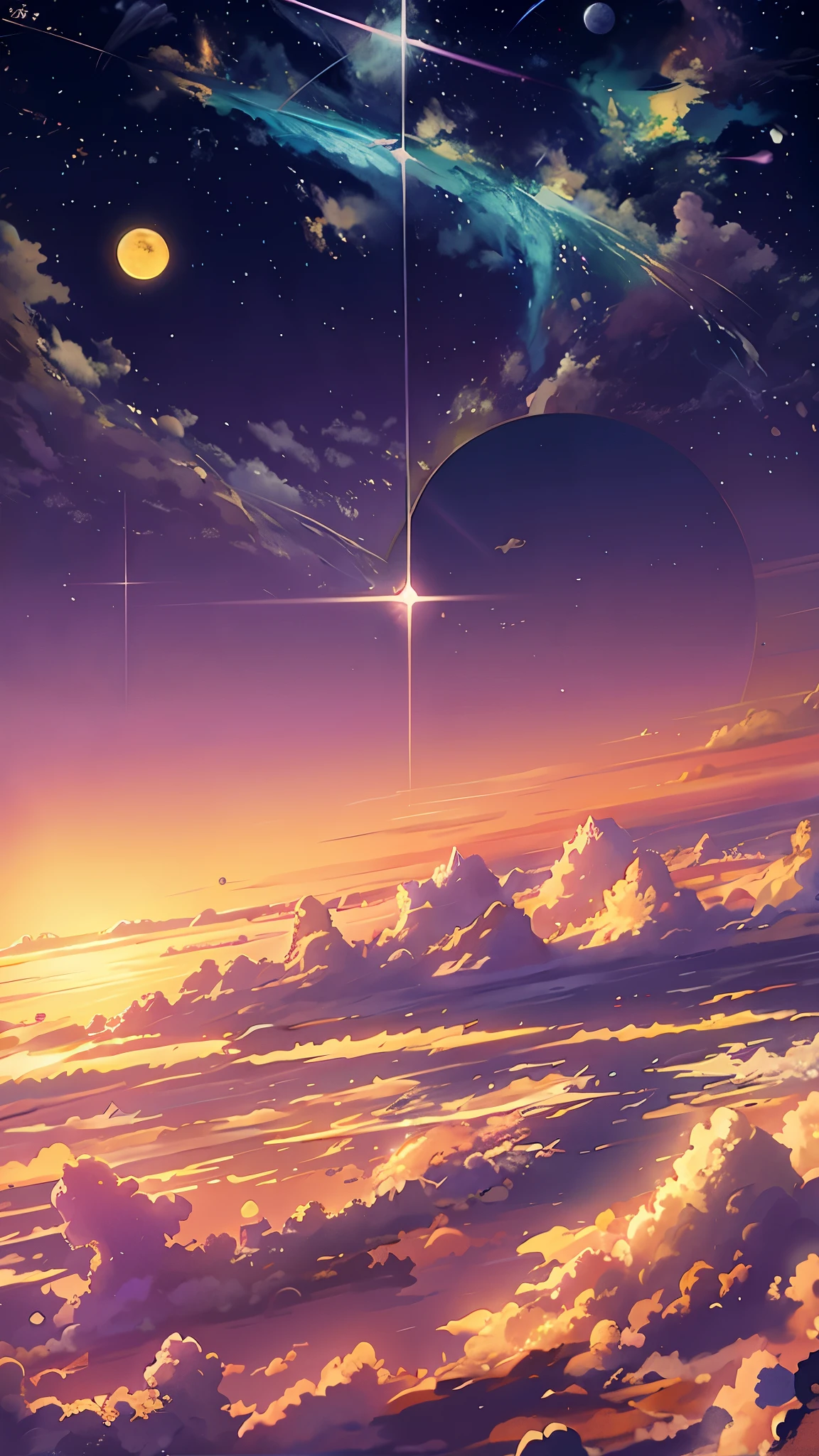 Anime anime wallpaper sky and stars view, universe sky. author:Xin Haicheng, anime art wallpaper 4k, anime art wallpaper 4k, anime art wallpaper 8k, Anime Sky, amazing wallpapers, anime wallpaper 4k, anime wallpaper 4k, 4k anime wallpaper, Xin Haicheng 西里尔·罗兰多, anime background art