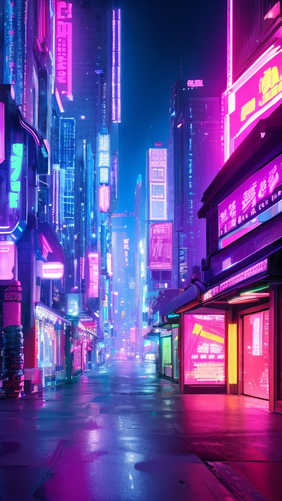 master piece,super detailed,((background only)),background,cyberpunk,neo tokyo,neon color,night city,from front,路地