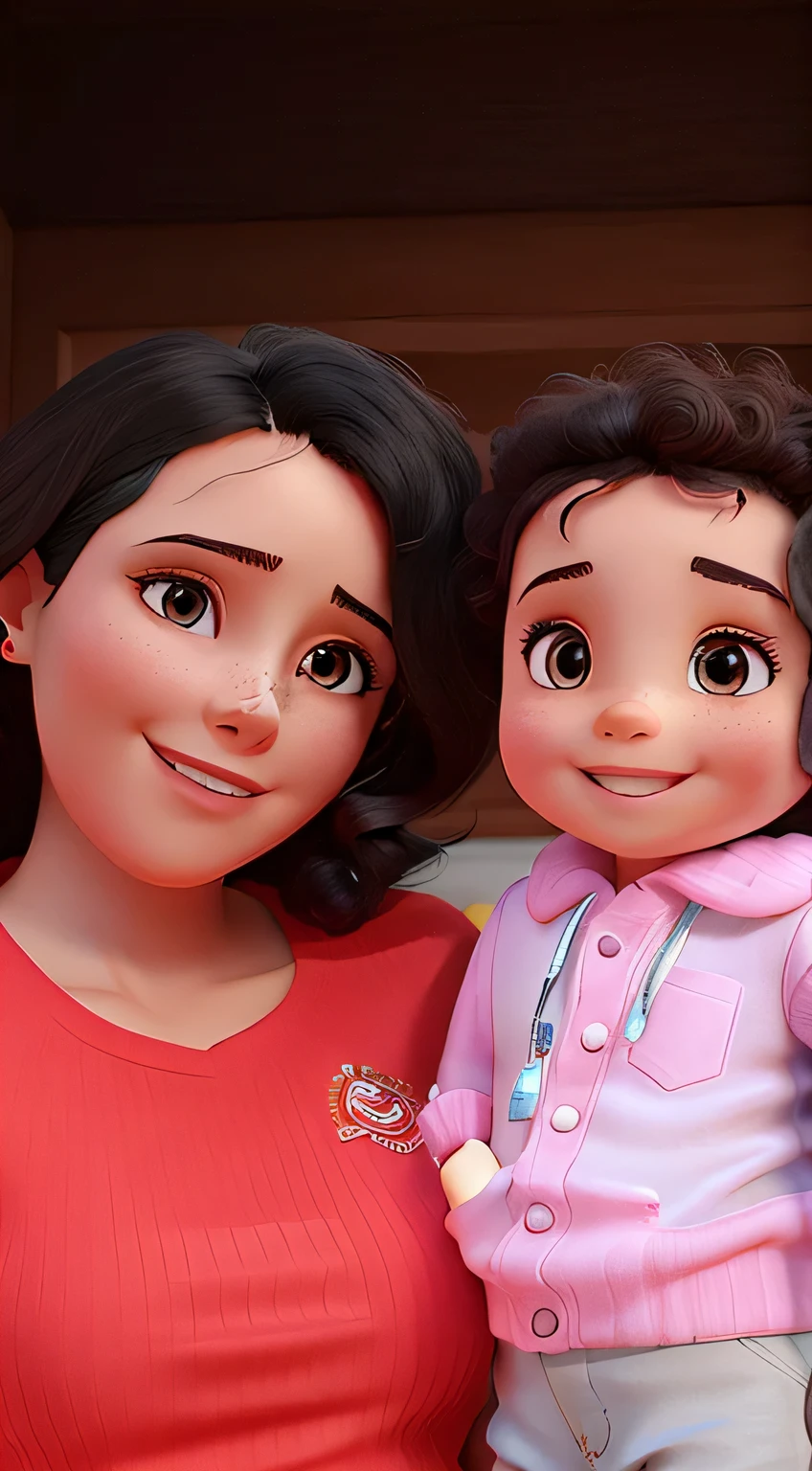 uma mulher com um filho, preserve natural features, com qualidade alta, and without deformations.