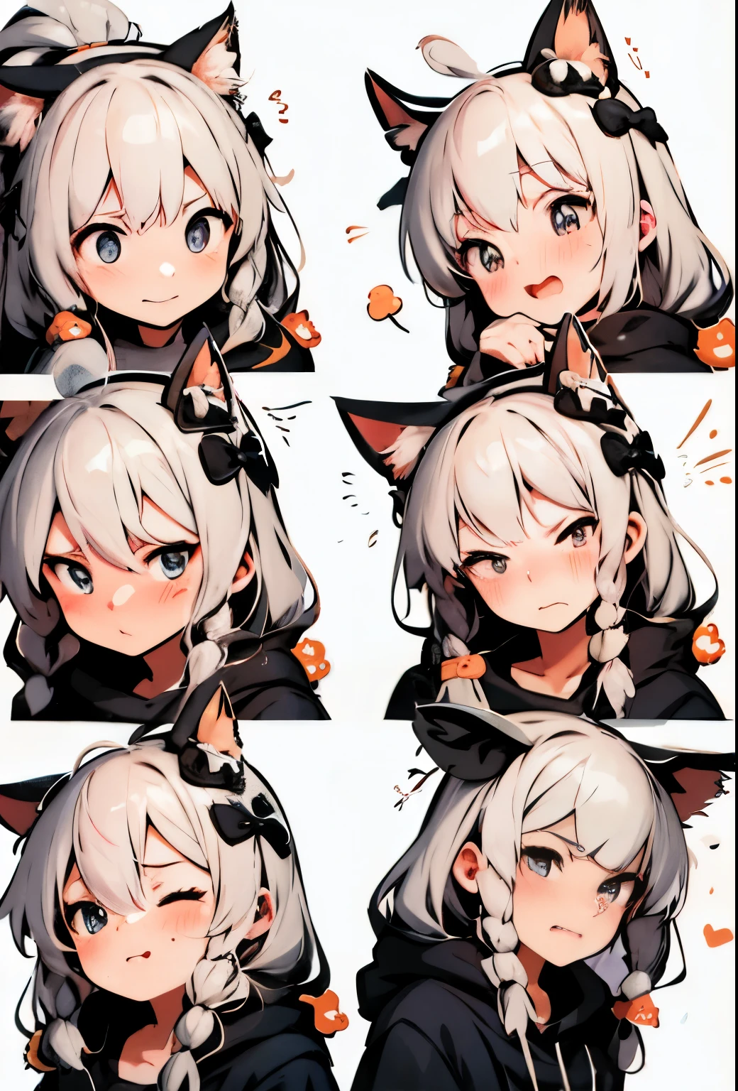Close-up of various photos of cats, Kantai Collection Style, cute expression, 彼女はcute expression豊かな顔をしています, From Dolls Frontline, girls front line style, change, cute anime face, cute anime girl portrait, small curvy change, cute face, cute anime style, full of expressions, cute art style, anime moe art style