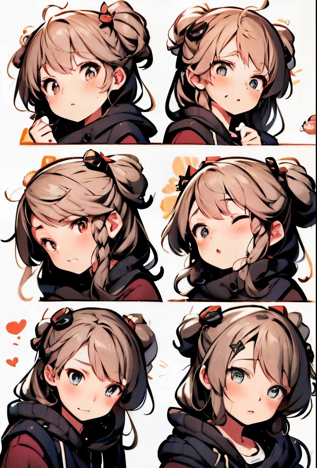 Close-up of various photos of cats, Kantai Collection Style, cute expression, 彼女はcute expression豊かな顔をしています, From Dolls Frontline, girls front line style, change, cute anime face, cute anime girl portrait, small curvy change, cute face, cute anime style, full of expressions, cute art style, anime moe art style