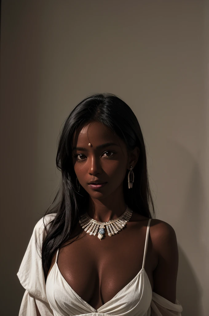 8k ultra HD quality, best quality, work of art, high quality, perfect light, absurd, ,1woman, alone, dark-skinned woman, black hair, dark skin, big breasts, sexy, ancient costume, roman, portrait, jewelry, parted lips, dark eyes, earrings, looking at viewer, background Ancient Rome, huge breasts, small sample, sexy, olive skin, dark skin, holding breasts, wallpaper, goddess