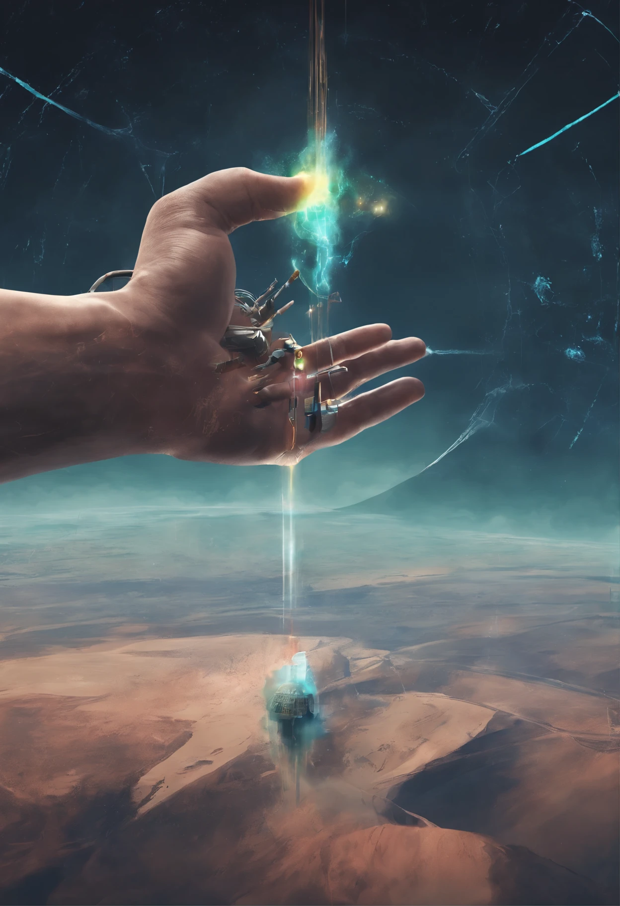 A hand with the power of gravity, control of gravity,