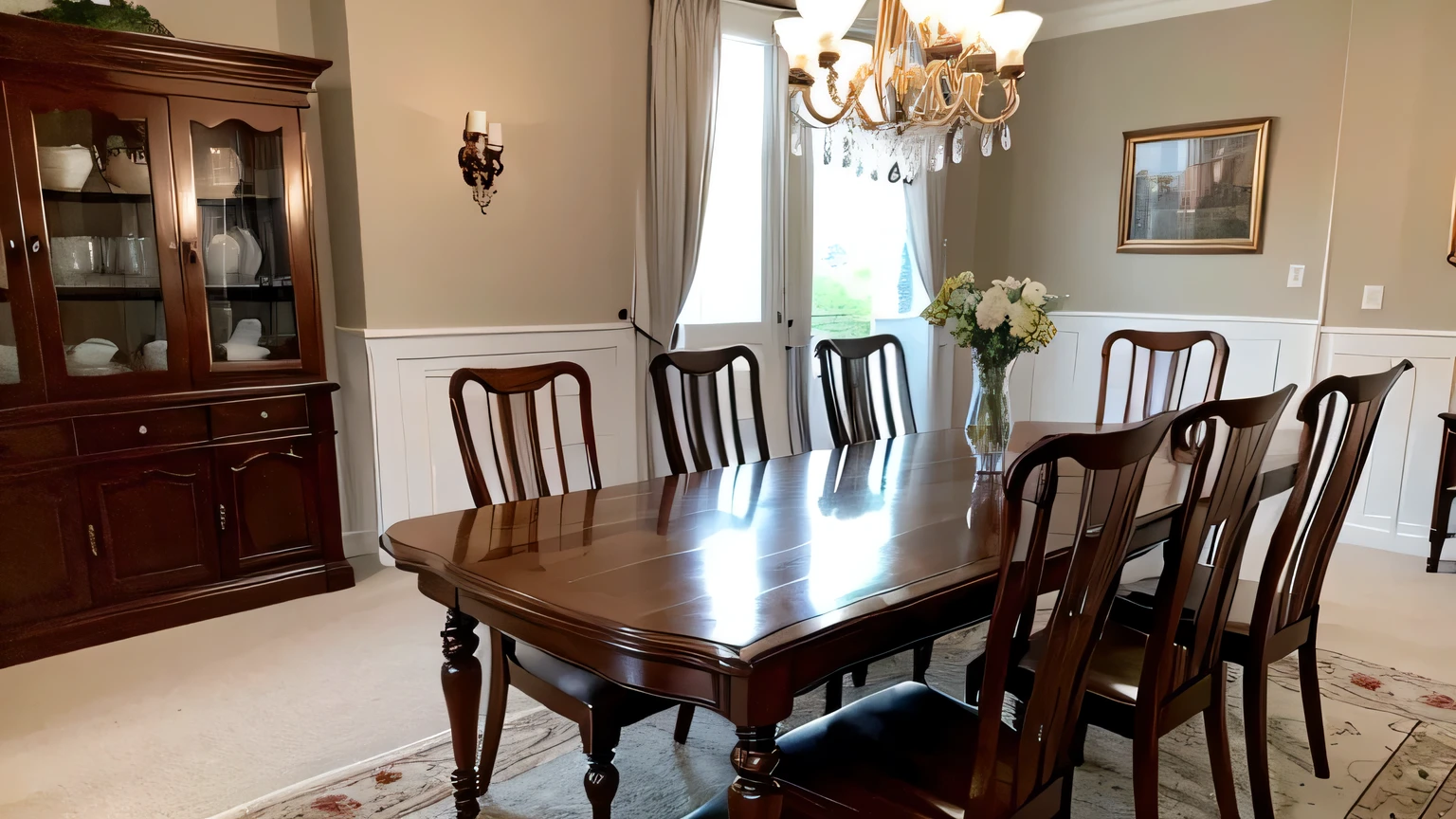 Restaurant solid wood Windsor style dining table and chairs
