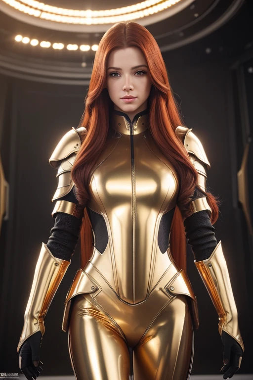 I want to be a powerful figure behind the scenes!,Iris Midgar,Red hair,long hair,Outside flip,Beautiful red eyes,Beautiful white skin,Black and golden suit,Long white pants,Photorealistic,Ultra HD,high quality,masterpiece,Digital SLR,Detailed details,Intricate details,Anatomical basis,Depicted in detail,A detailed face,Realistic skin texture,Vivid details,Perfect Anatomy,Perfect Anatomy,Anatomically correct hand,Anatomically correct fingers,Super Detail,Complex 3D rendering,The worldview of a fantasy with sexy poses,Nature,Picturesque,Pink Lips,smile,