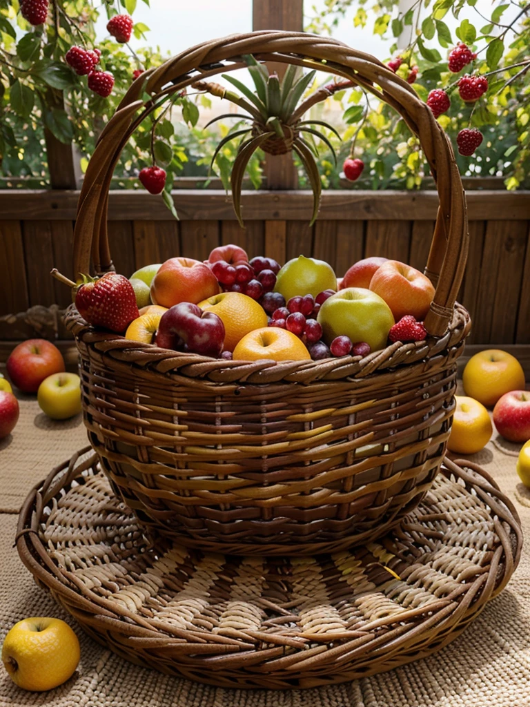 fruits in the basket, fruits around the basket, basket of colorful and fresh fruits, delicious fruits in a woven basket, vibrant fruits displayed in a rustic basket, mouth-watering fruits arranged beautifully in a basket, assortment of juicy fruits in an intricately designed basket, basket overflowing with ripe and succulent fruits, abundance of luscious fruits neatly placed in a traditional basket, bountiful selection of fruits spilling out of a woven basket, fruits enrobed in a delightful display of colors within a woven basket, carefully handpicked fruits nestled in a charming basket, basket brimming with a variety of delectable fruits, delightful mix of fruits arranged artfully in a wooden basket, a harvest-inspired basket filled with an array of tempting fruits, overflowing basket of nature's bounty with an assortment of ripe and fragrant fruits, fruits arranged meticulously in a handwoven basket, a picturesque scene of fruits arranged gracefully in a basket, basket adorned with an assortment of juicy and ripe fruits, tempting fruits arranged in a delightful pattern within a basket, basket embellished with a medley of fresh and vibrant fruits, a cornucopia of fruits spilling out of a rustic basket, fruits peeking out from a beautifully crafted basket, basket showcasing a rainbow of flavors with an abundance of fruits, basket filled to the brim with the sweetest and juiciest fruits, dreamy display of fruits nestled in an intricate basket, a basket overflowing with nature's gifts of ripe and juicy fruits, an enticing sight of fresh fruits showcased elegantly in a basket.