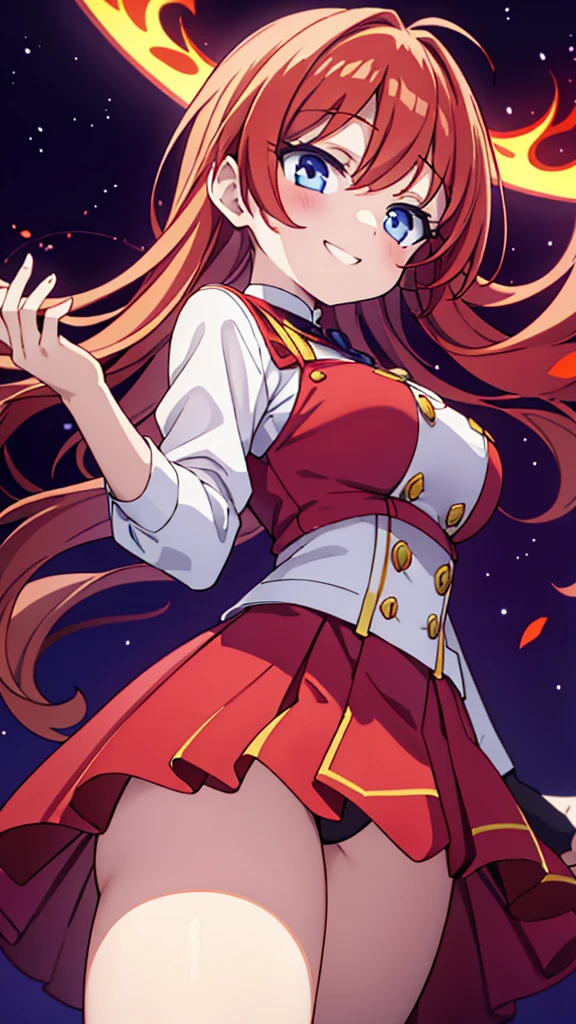 woman wearing sleefest with Red argyle pattern with skirt bottom. Lime stockings with Peach pattern, turtleneck, , middle shot,
 solo, long hair, looking at viewer, split-color hair,  sparkling eyes,
([Morena( :0)Baccarin|brandi bae|Hayley( :0)Williams]:0.85), hands behind back,
Inner-city basketball court and evening at background,
score_9, score_8_up, score_7_up, score_6_up BREAK 
<lora:holiday_outfit_sleefest_pony:0.80>