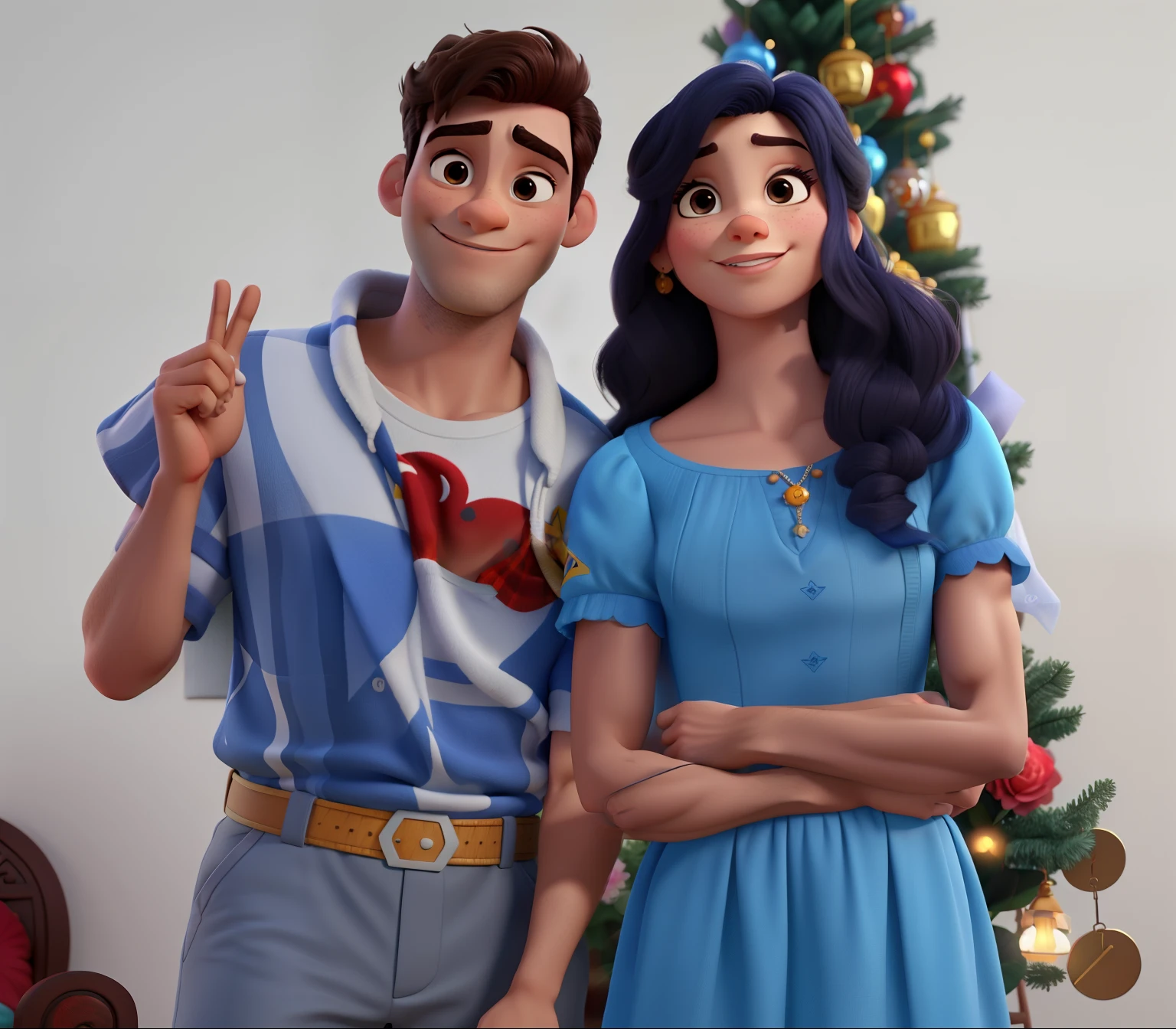 Casal lindo de homem e mulher, estilo Disney Pixar, alta qualidade