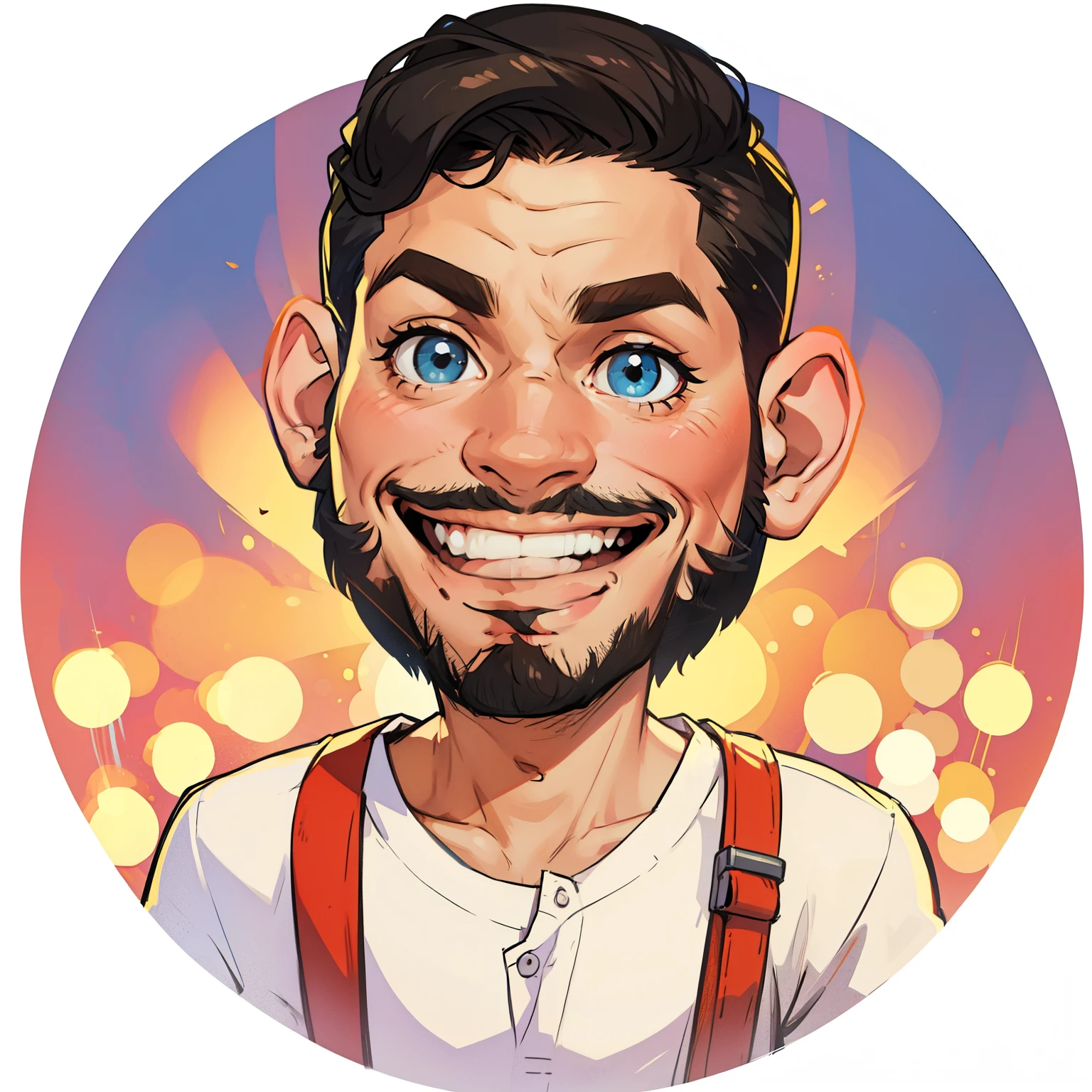 Caricatura, homem no estilo dos realista.