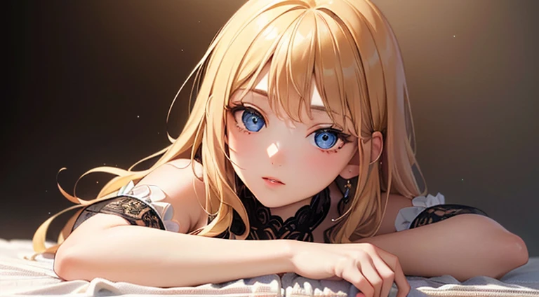 In this extremely detailed, High-resolution images, An attractive blonde woman lying on her back, Her blue eyes are charming and huge,Decorated with jewels. She's dressed like a Valkyrie, Wearing white armor,Wearing a winged headdress,Makes her look ethereal. This scene takes place in a stunning sky temple, Adding grandeur to this masterpiece. photo, Shot in 8K,具有原始photo功能, Demonstrating Physically Based Rendering,and showcases a truly unparalleled level of detail. woman, beautiful vision, She looks very beautiful in a white shirt, skirt, and plaid skirt. Shirt open,Expose, She exudes confidence,