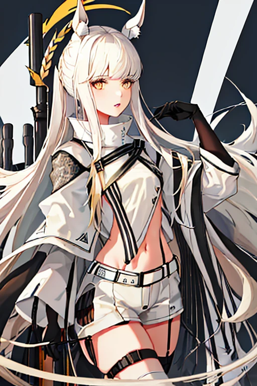 best quality, masterpiece, highres, solo, {platinum_arknights:1.15}, animal_ears, long_hair, bangs, horse_ears, white_hair, animal_ear_fluff, yellow_eyes, upper_body, very_long_hair, brown_eyes, 1girl, looking_at_viewer, simple_background, white_background, high_collar, parted_lips, portrait, sidelocks, white_jacket