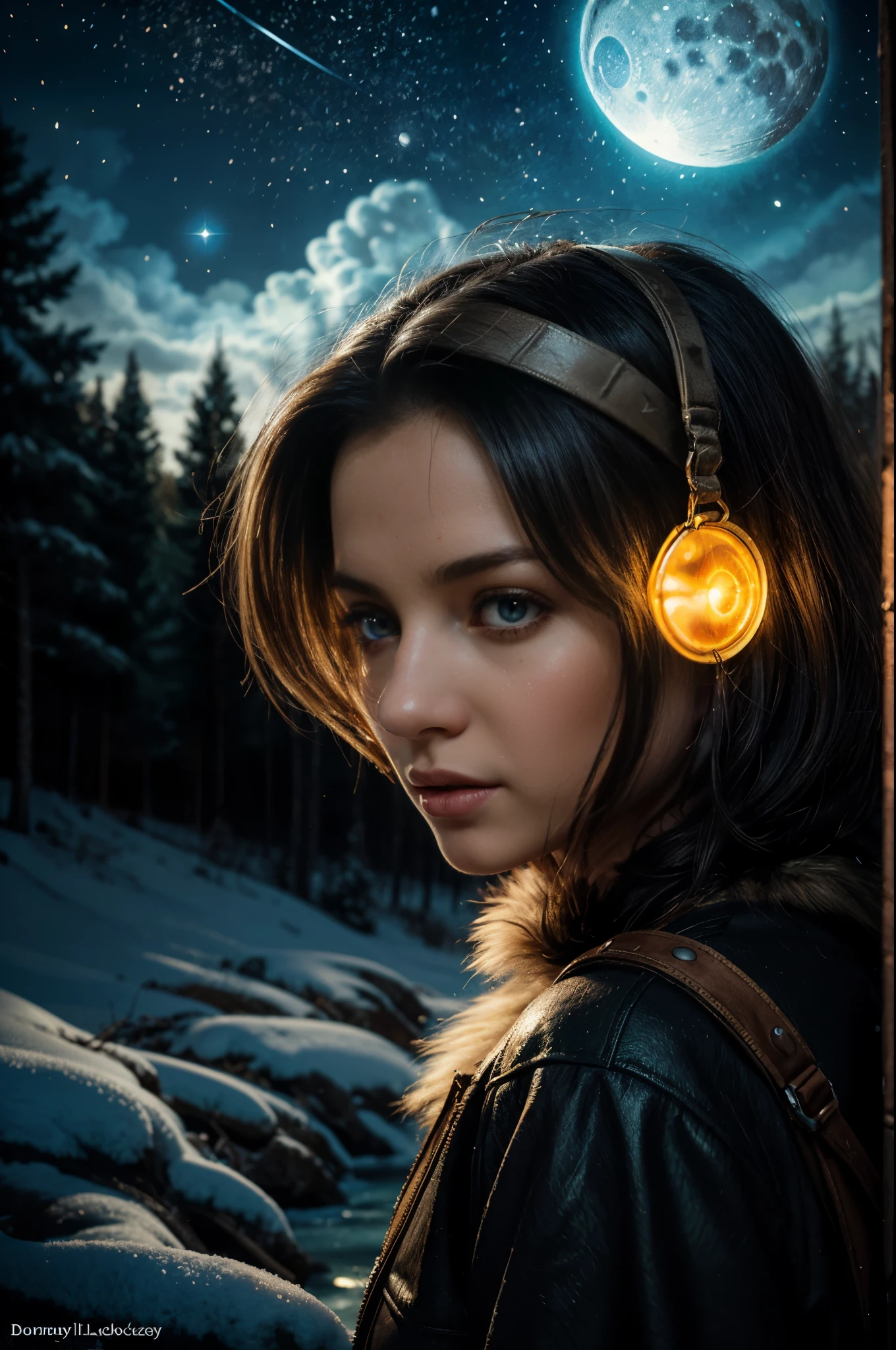 ultra highly detailed, triadic colors, cinematic, 32k, luminism, detailed oil painting by Dorian Vallejo, Damian Lechoszest, Todd Lockwood, cgsociety, storybook illustration, close up nightmare cute and vivid furry snow monster in the snowy forest, extremely big glowing eyes, cute monster face, windy, highly detailed luminous unusual delicate water drops, mountain house, color drops, white moon, winter night, stars, night. detailed sky with clouds, uses shadows and lights to create a sense of depth and realism, highly detailed, intricated, intricated pose, oil painting, thick strokes, masterpiece, high quality, Van Gogh starry sky, centered, perfect composition, Watercolor, trending on artstation, sharp focus, studio photo, intricate details, highly detailed, by greg rutkowski, trending on artstation, sharp focus, studio photo, intricate details, highly detailed, by greg rutkowski