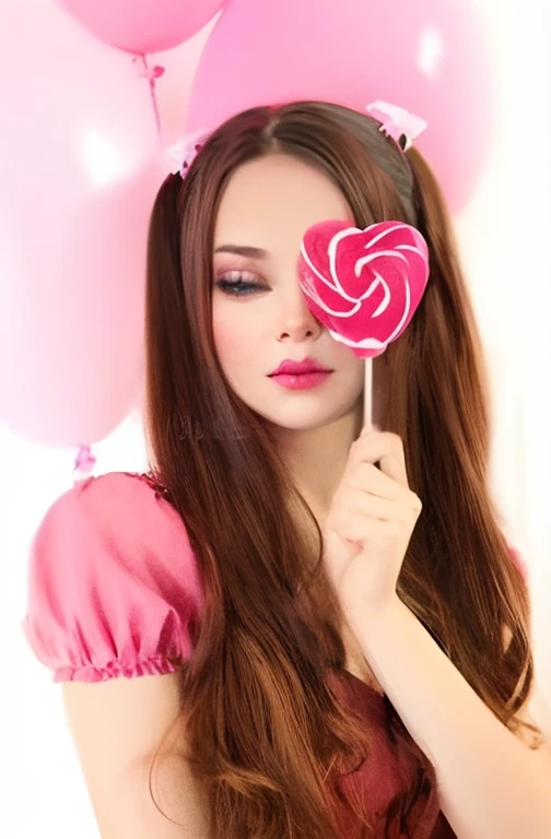 araffe girl with a sucette in her hand holding a sucette, bonbons girl, belle delphine, sucette, lèvres roses, fille Rose, gomme à mâcher pop, jennie rose noire, sucettes, blowing gomme à mâcher, bonbons, séance photo, ulzzang, gomme à mâcher, style de maquillage pop, portant un noeud de cheveux rose, style lolita, Anna Nikonova alias Newmilky, bonbons apple