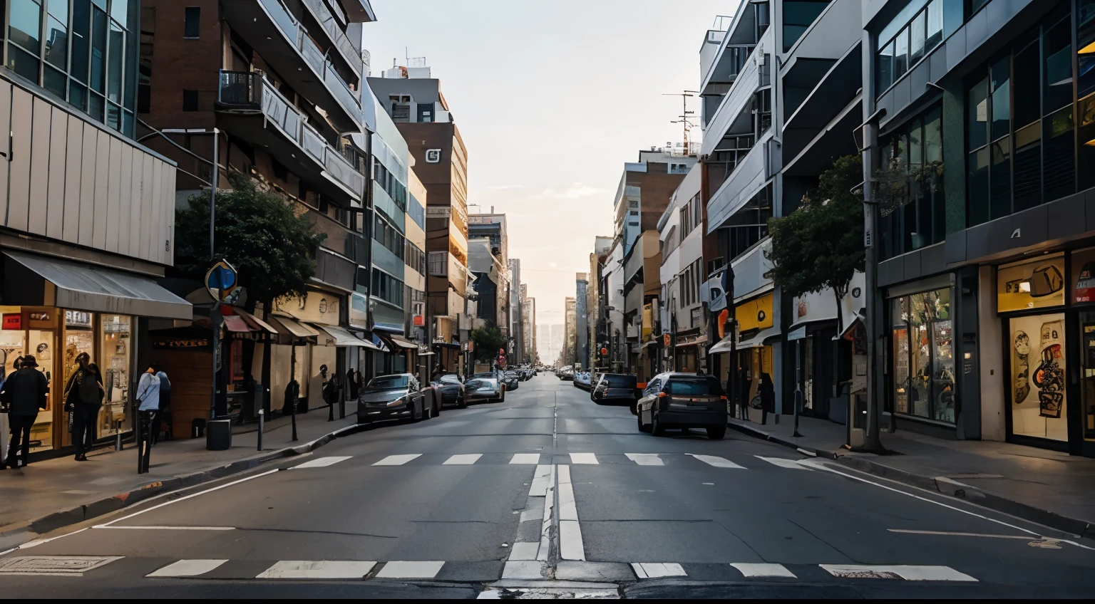 A street in a busy city