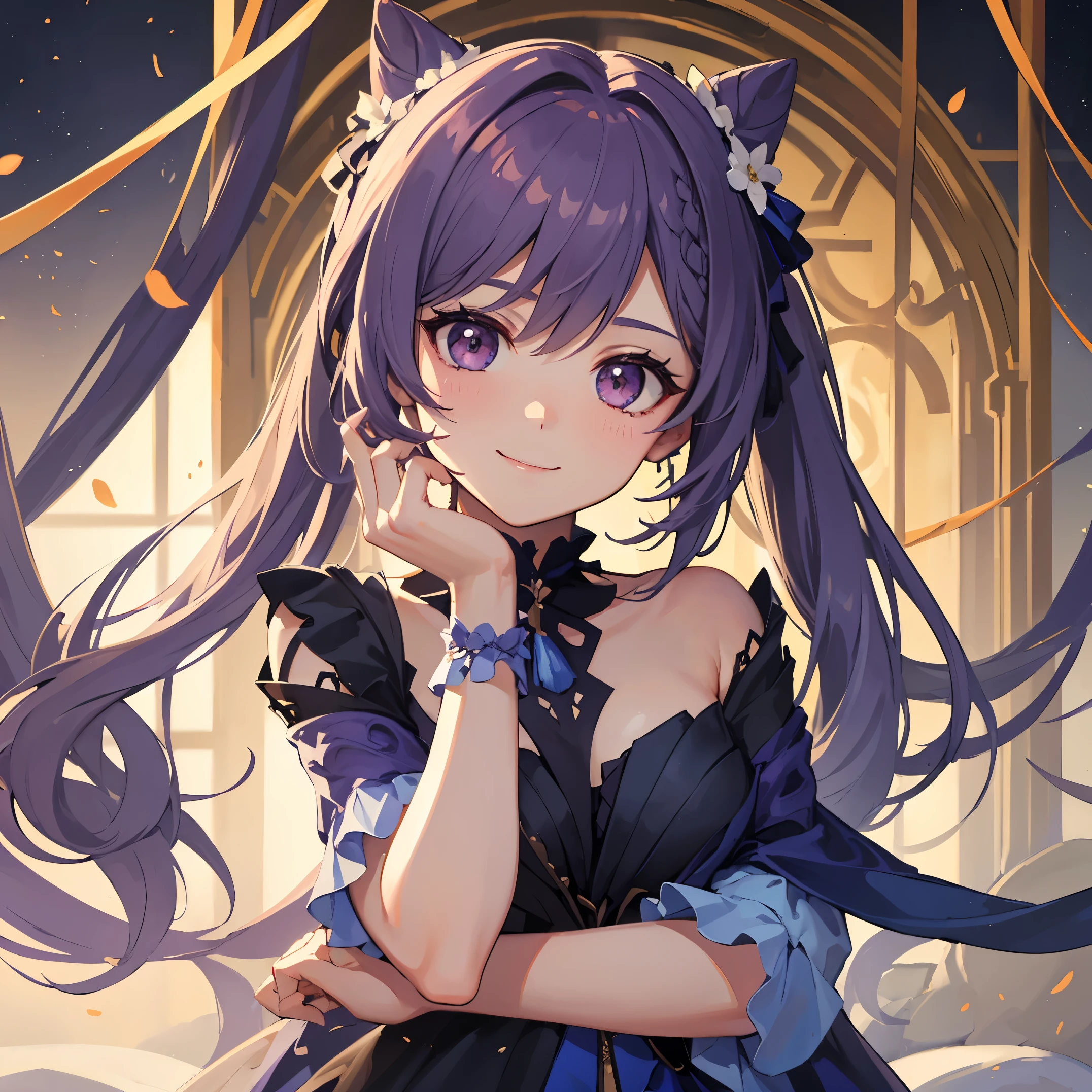 ((highest quality)), ((masterpiece)), (be familiar with), perfect face, original skin costume, be familiar with, High resolution,smile