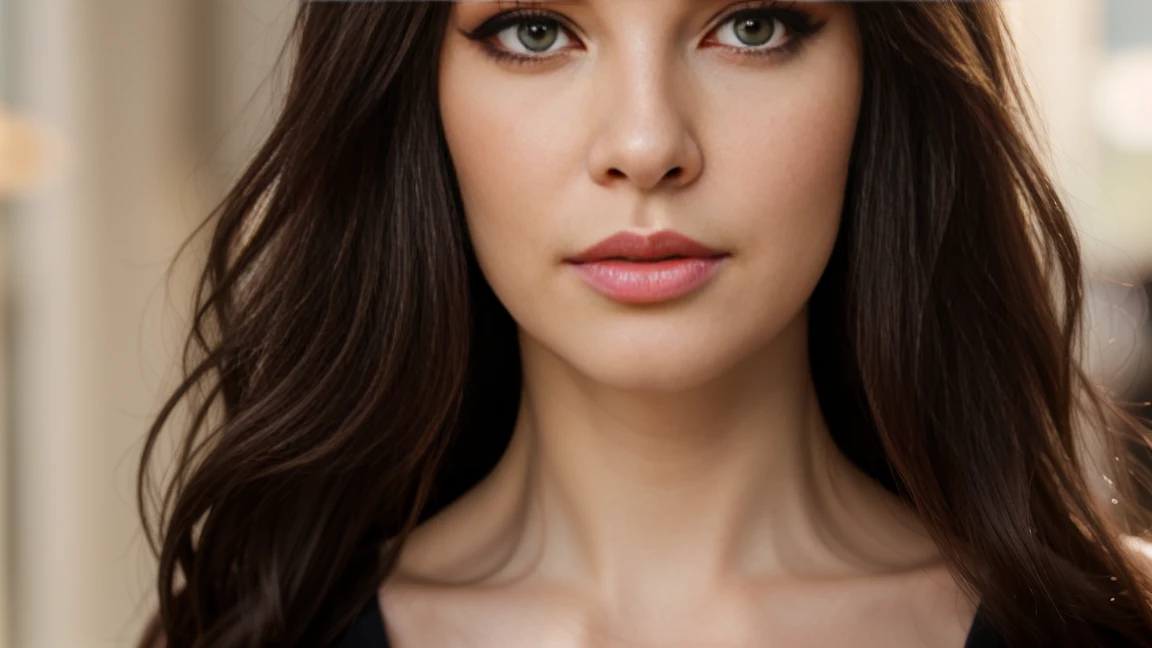 Photo Real、photoRealstic, professional, (8k-photo:1.1) (Sharp focus:1.3), High detail, 28 year old woman, long wavy black hair, eyeliner, studio background, natural light, Looking at viewer, Asymmetrical side-swoop bangs, Glamorous Makeup, False eyelashes, Lip gloss, Height 170 cm, Weight 190 pounds, Wearing formal red cocktail dress, Beautiful detailed face, brown eyes, Long black hair, (Attractive young woman:1.2), (Seductive:1.2), (Blushing:1.1), Athletic body type, tight costume, tight attire, seductive grin smile, Pretty face, satisfied pose, cute seductive smile, Attractive pose, Cute girl, Sexy pose, Full body picture.