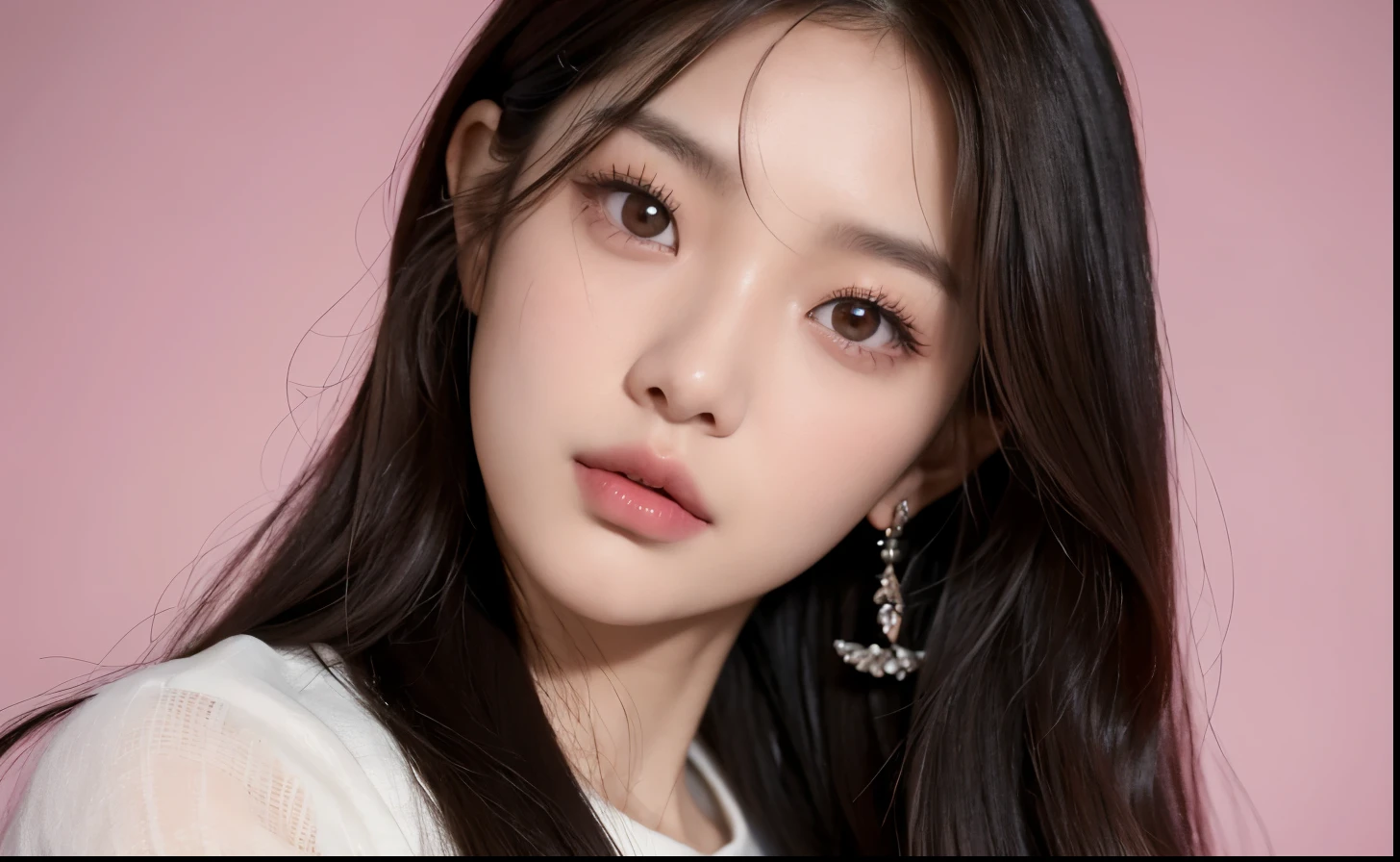 Kim Jennie y Kim Jisoo, with dark brown hair, rostro detallado, symmetrical face, rostro serio, labios bonitos, labios gruesos, labios rosas, labios bonitos y rojisos, rostro uno cerca al otro