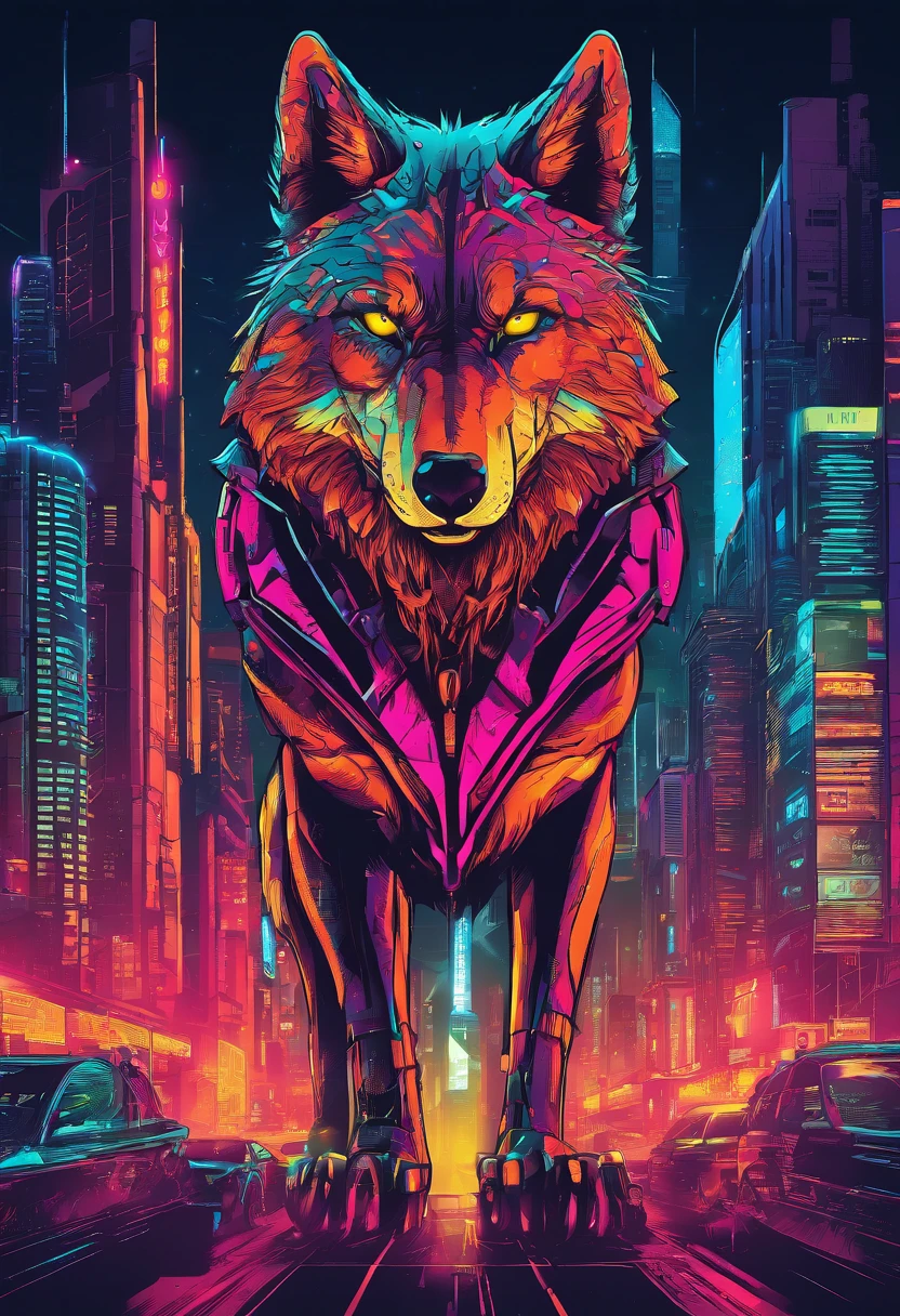 ((best quality)), ((masterpiece)), (detailed), a tattoo vector design of a wolf face with extra large eyes