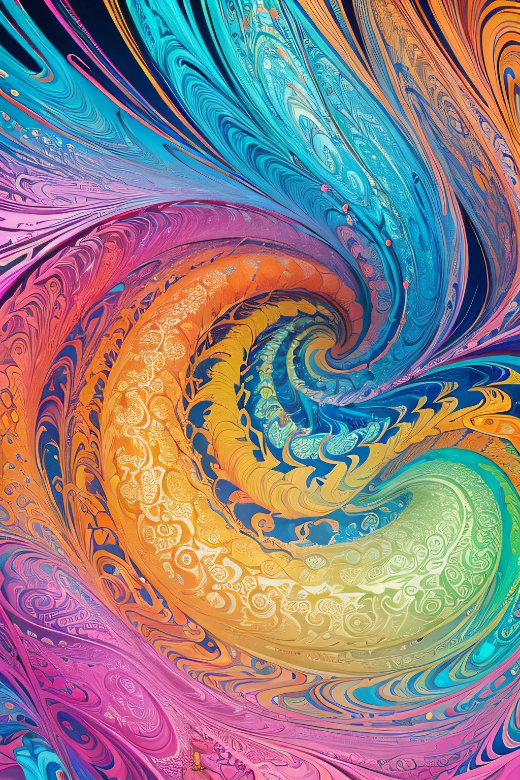 (obra de arte, maximum quality, melhor qualidade, arte oficial, beautiful and aesthetic:1.2), (1 garota:1.3), extremamente detalhado,(arte fractal:1.3),colorida,mais detalhado, (espiral:1.4), ADN