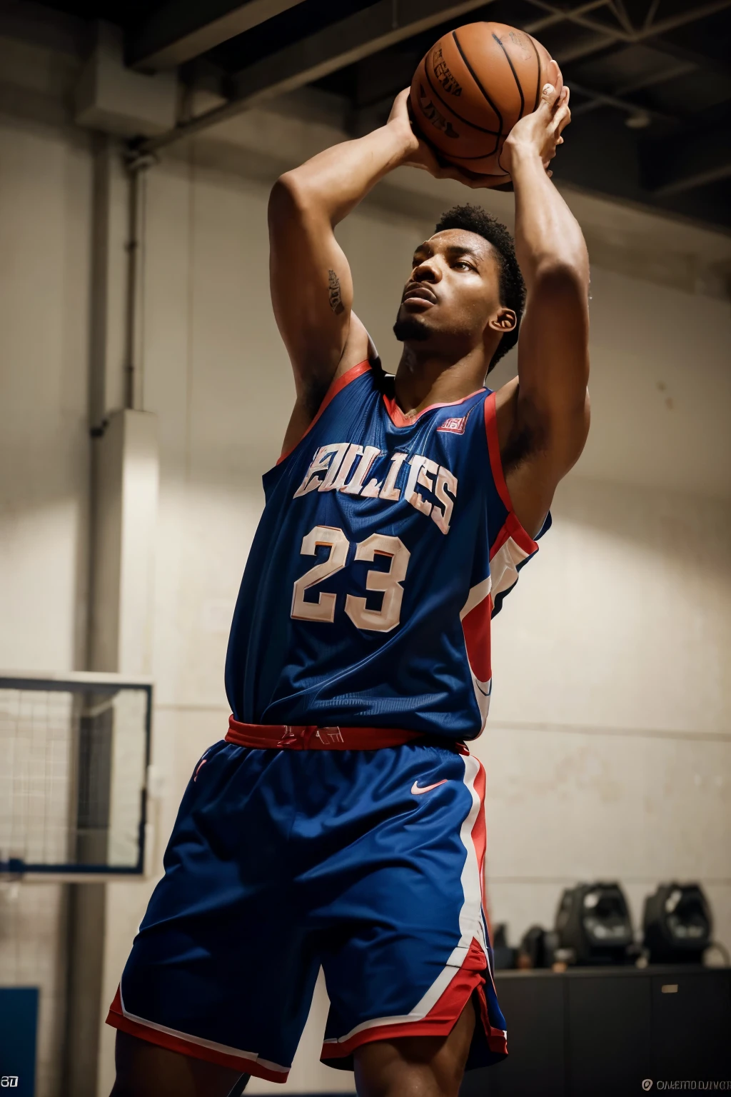 basketball player dunking with high detail and availability,poster,illustration,(best quality,4k,8k,highres,masterpiece:1.2),ultra-detailed,studio lighting,professional,vivid colors,physically-based rendering,sharp focus