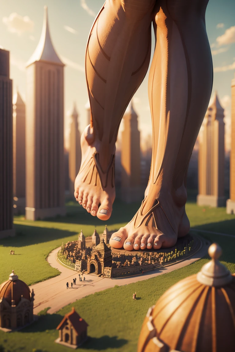 Mini City barefoot giants stepping on ants
