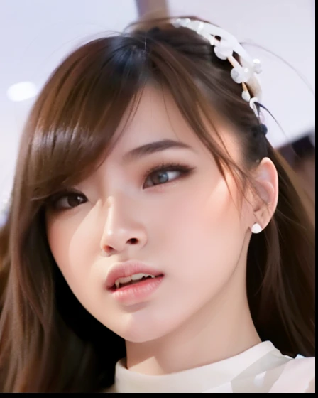 Young Woman, beautiful face, graceful, perfect face, best eyes, wearing earrings, Angry expression, Long hair, Mouth closed