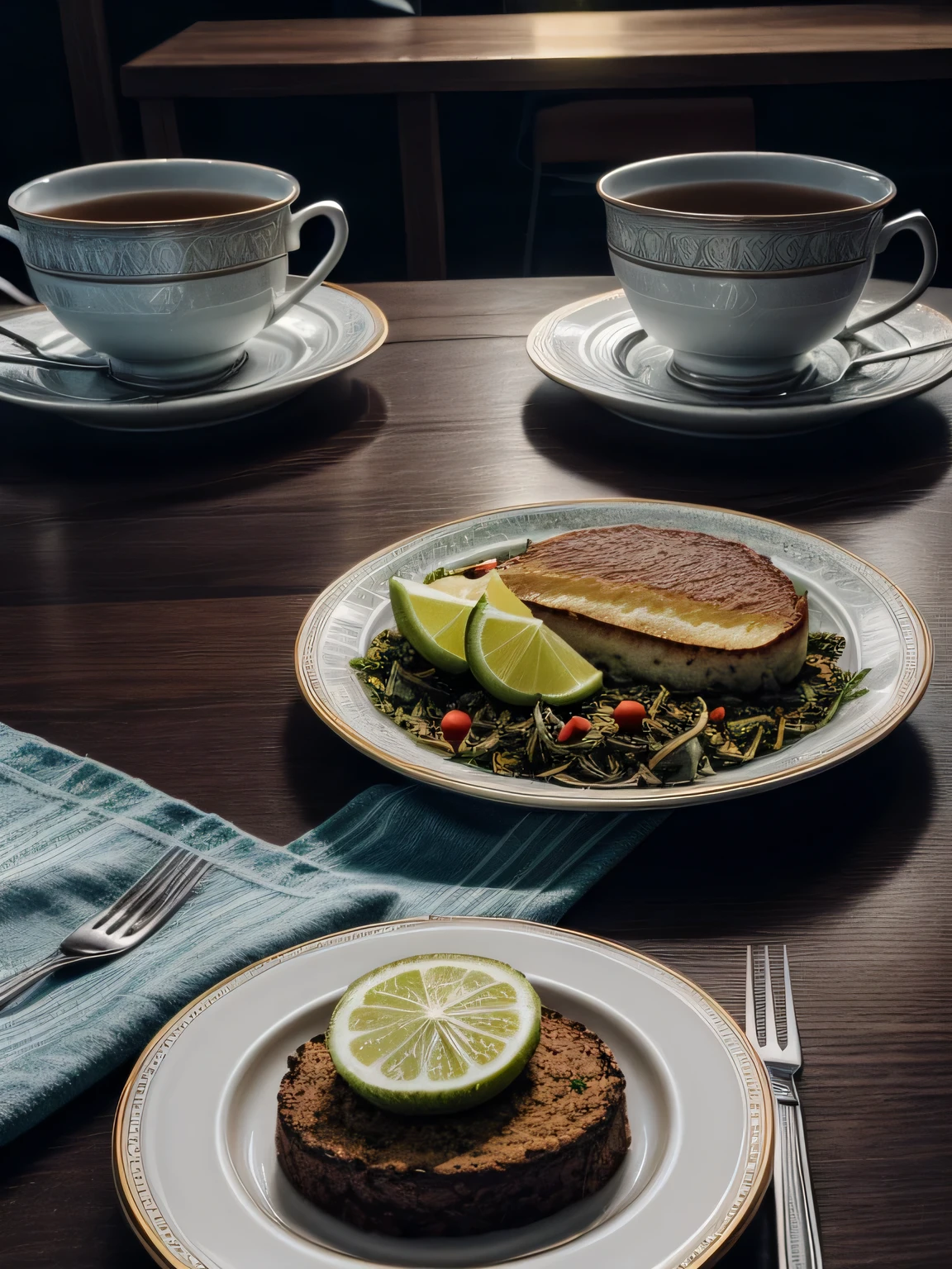 (((keine Leute))), White table, bunt, Essen, Gesund, Tee, Instagramstory, high resolution, Meisterwerk, best quality, komplizierte hohe Detailgenauigkeit, Sehr detailliert, scharfer Fokus, Realistische Textur, Fachmann, wahres Leben, ultrarealistisch, Fotorealismus, Fotografie, realistic Fotografie, UHD, Foto RAW