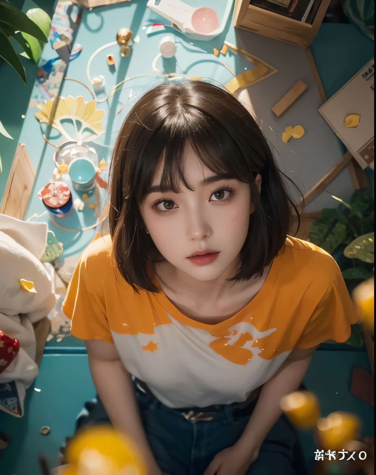 (Best quality, 8k, 32k, Masterpiece, UHD:1.2) "Produce a captivating art piece featuring a girl with a stylish bob haircut, illuminated by dramatic and cinematic lighting that accentuates the contours of her face and hair. Create an atmosphere that exudes intrigue and depth, with shadows and highlights playing a central role in defining the scene. The lighting should emphasize the girl's features and add an extra layer of drama to the composition, making it visually striking and evoking a sense of mystery and allure."