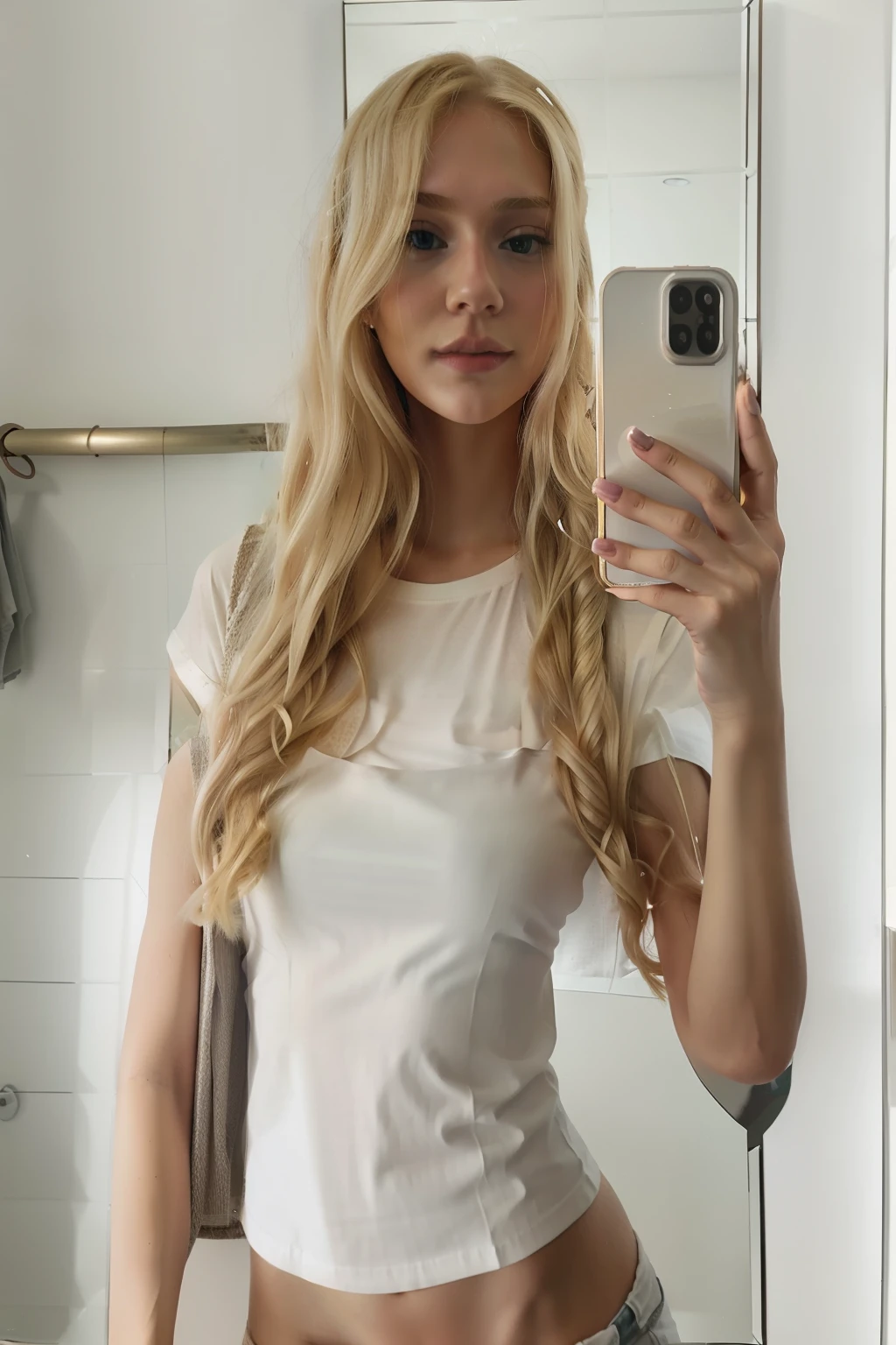 Blonde Bathroom Selfie