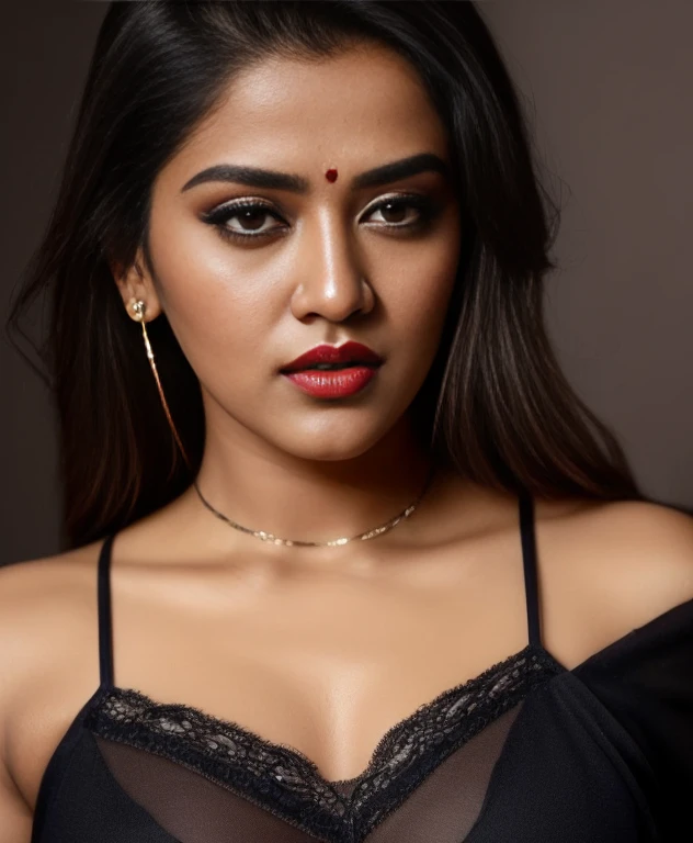 (editorial photograph of an Indian actress nia sharma, energetic, 21 y.o. female), (wearing worn out clothes, detailed:1.3), ( natural big lips, highly detailed face:1.4), (background inside dark, moody, private study, studio lights:1.3), (8k, uhd, dslr, high quality, cinematic lighting, bokeh), (dramatic, award winning photography, incredible masterpiece:1.3) (strong depth of field), dark orange lips, nia sharma Hindi Actress(model), pale white skin, fair glowing skin, decent makeup, nice dressed, cute face, lovely face, sweet face