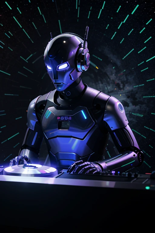 COSMIC DJ ROBOT CYBER BACKGROUND
