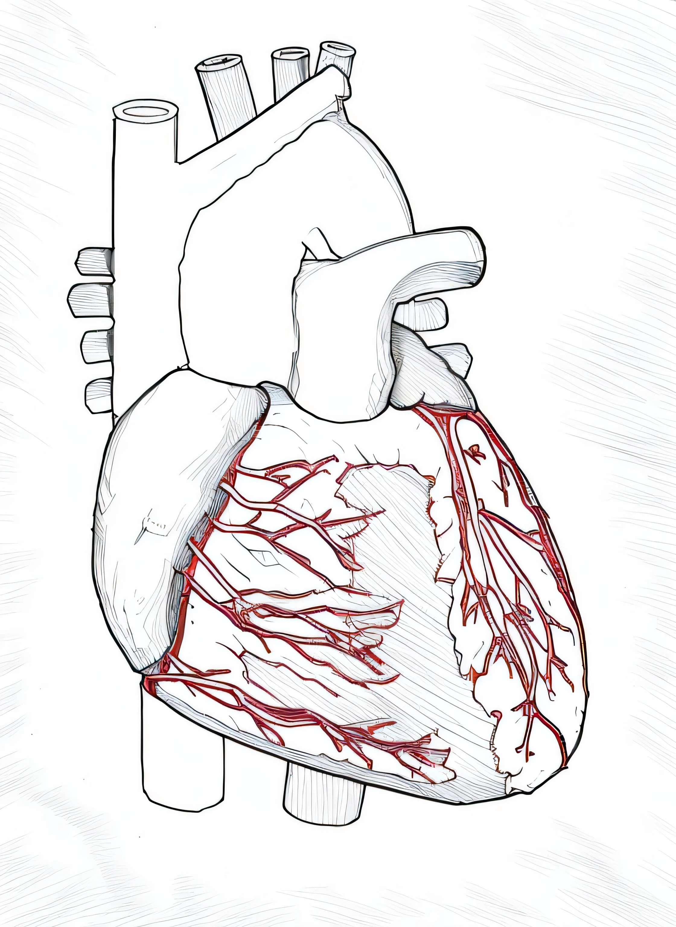 Heart, line drawing, Ultra HD, 4K
