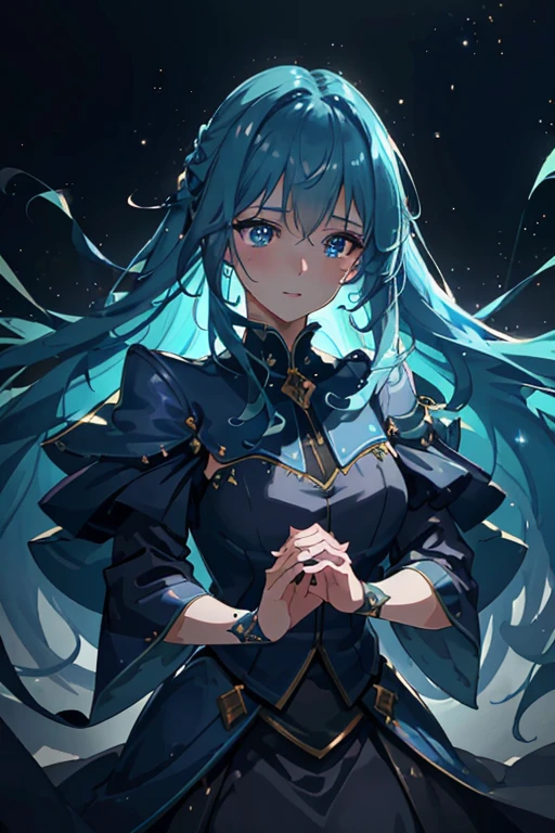 (best quality,ultra-detailed,realistic:1.37),anime,vibrant colors,blue and purple tones,expressive joyful expression in the face,dark ambient background,anime-style illustration,richly detailed characters,soft shading,high contrast,colorful environment,mysterious atmosphere,glowing blue and purple highlights,dynamic poses and gestures,energetic movement,stylish clothing,fantasy elements,wisps of magic,lush vegetation,ethereal lighting,magical sparks and particles,dramatic perspective,anime eyes with vibrant colors and sparkling highlights,long flowing hair with detailed strands and dynamic flow,playful and confident smiles,subtle blush on the cheeks,mesmerizing eyes that captivate the viewer,expressive eyebrows and lashes,impressive attention to facial features,meticulously drawn clothing and accessories,glossy and reflective surfaces,smooth and flawless skin,elaborate background with intricate details,dreamy and otherworldly atmosphere,contrasting light and shadow,pop of vibrant colors against the dark background,tension and excitement in the air,sparkling stars in the sky,illuminated by a mysterious moonlight,attention to fine textures and materials,rich depth and dimension in the artwork,impression of movement and energy,environment filled with a sense of magic and wonder,immersive and captivating art piece。