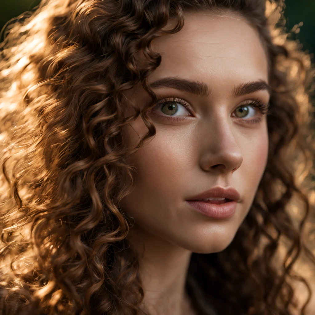 ((full body )) portrait photo of a beautiful 25 years old european woman, endless long (extra long curly brown hair), Award - winning photograph, Masterpiece, 8k, ultra high res, hyper detailed, beautiful woman, perfect face, rule of thirds, Perfect eyes, Perfect iris, perfect pupils, (perfectly round iris:1.3), Perfect lips, Perfect teeth, dimples, perfect nose, highly detailed hair, ((detailed face)), ((detailed facial features)), (finely detailed skin), pale skin, realistic skin texture, extreme skin details, (pores:0.1),(sweaty:0.8), insane details, intricate details, amazing fine detail, photorealistic, photograph, photorealism, rich colors, lifelike texture, neutral colors, Soft front light,cinematic lighting, dramatic lighting,dappled light on face, backlight on hair, sharp focus, wide angle, film grain, dslr, raw photo, photographed on Nikon